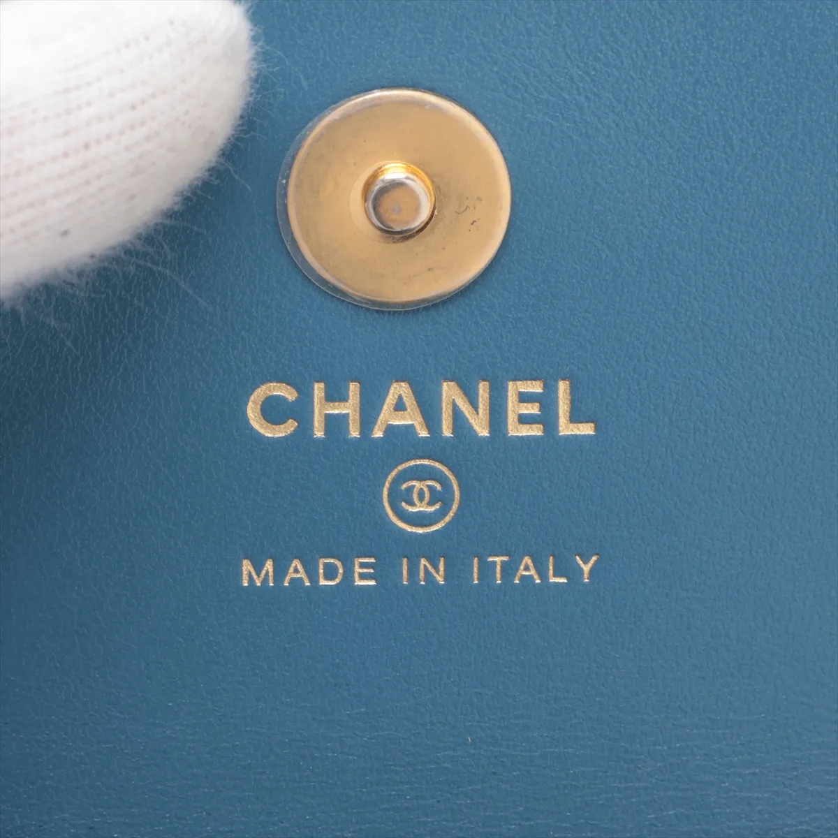 Matelassé Denim x Leather Chain Shoulder Bag, Blue with Gold Hardware, T3C1G61G, Random Serial Number, Year Gift — view 7