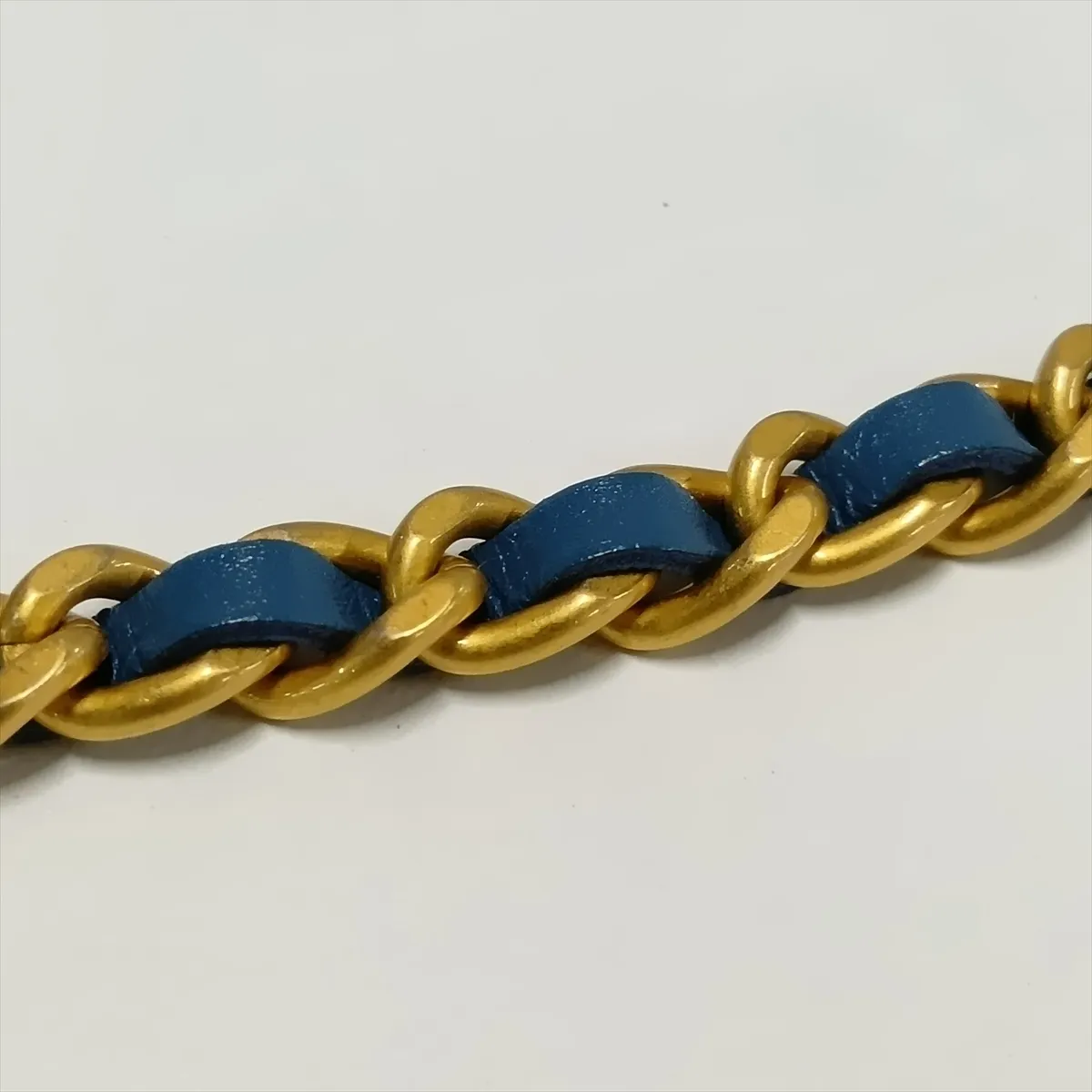 Matelassé Denim x Leather Chain Shoulder Bag, Blue with Gold Hardware, T3C1G61G, Random Serial Number, Year Gift — view 10