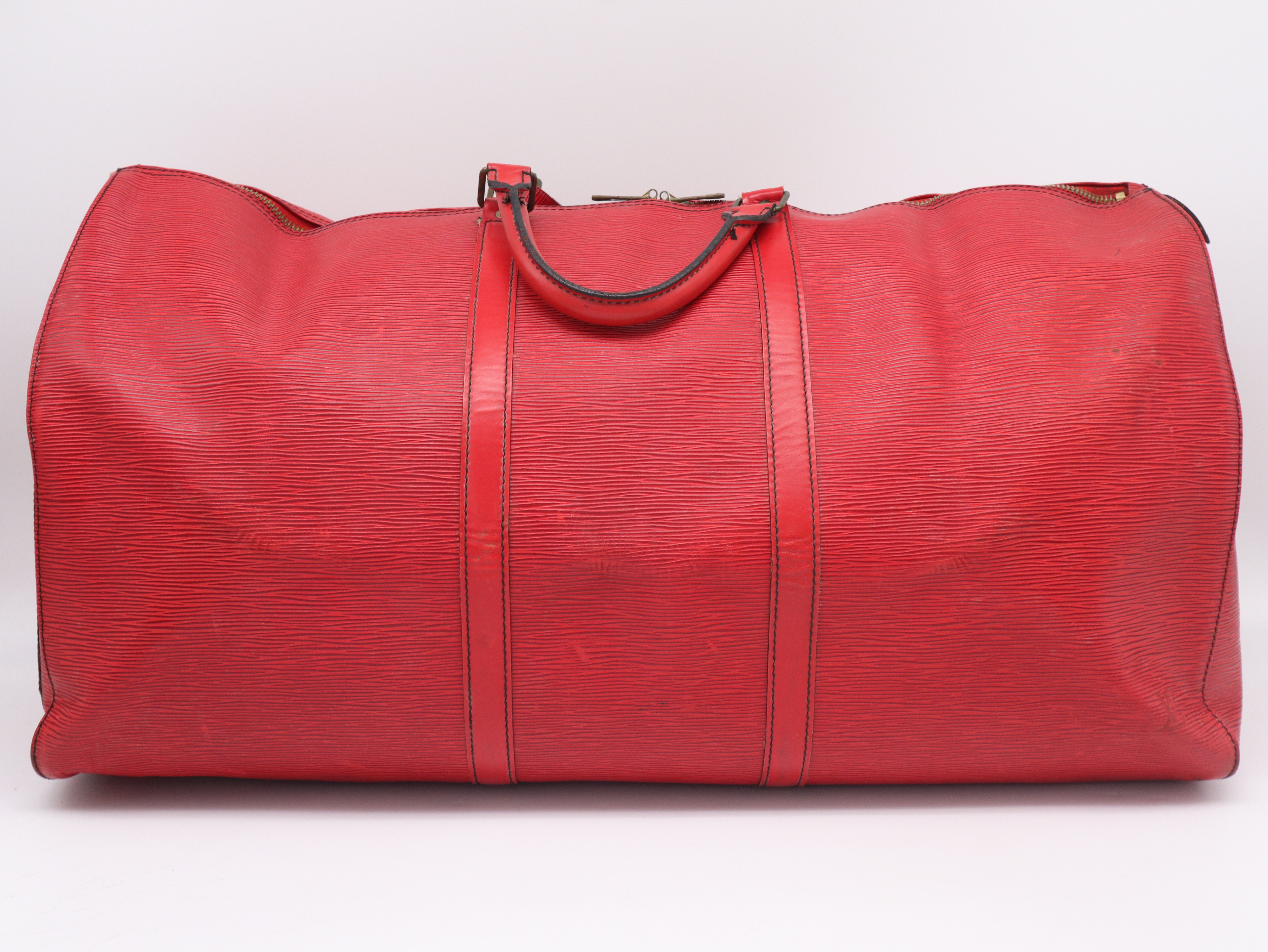 M42947 Epi Keepall 60 Castilian Red Boston Bag with Name Tag — view 2