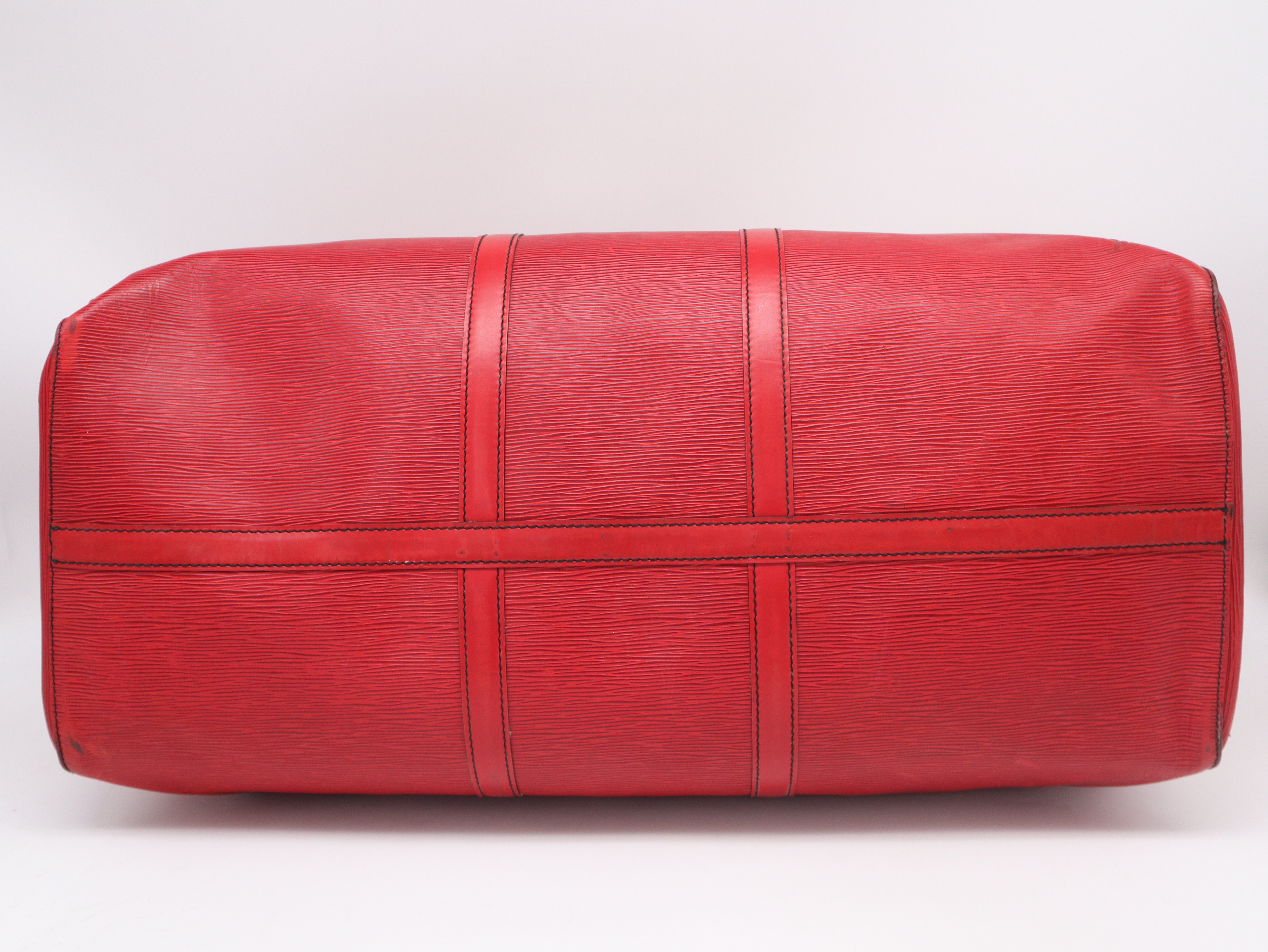 M42947 Epi Keepall 60 Castilian Red Boston Bag with Name Tag — view 5
