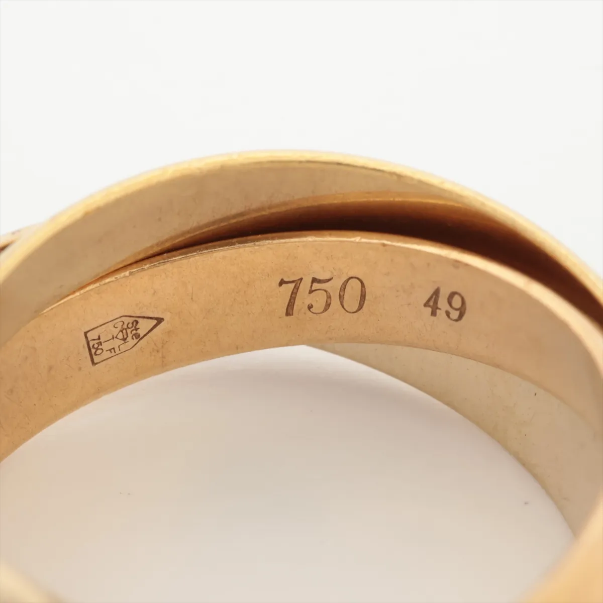 Trinity Ring 750 (Yellow Gold x Pink Gold x White Gold) 6.7g Size 49 A4502G (Dents) — view 3