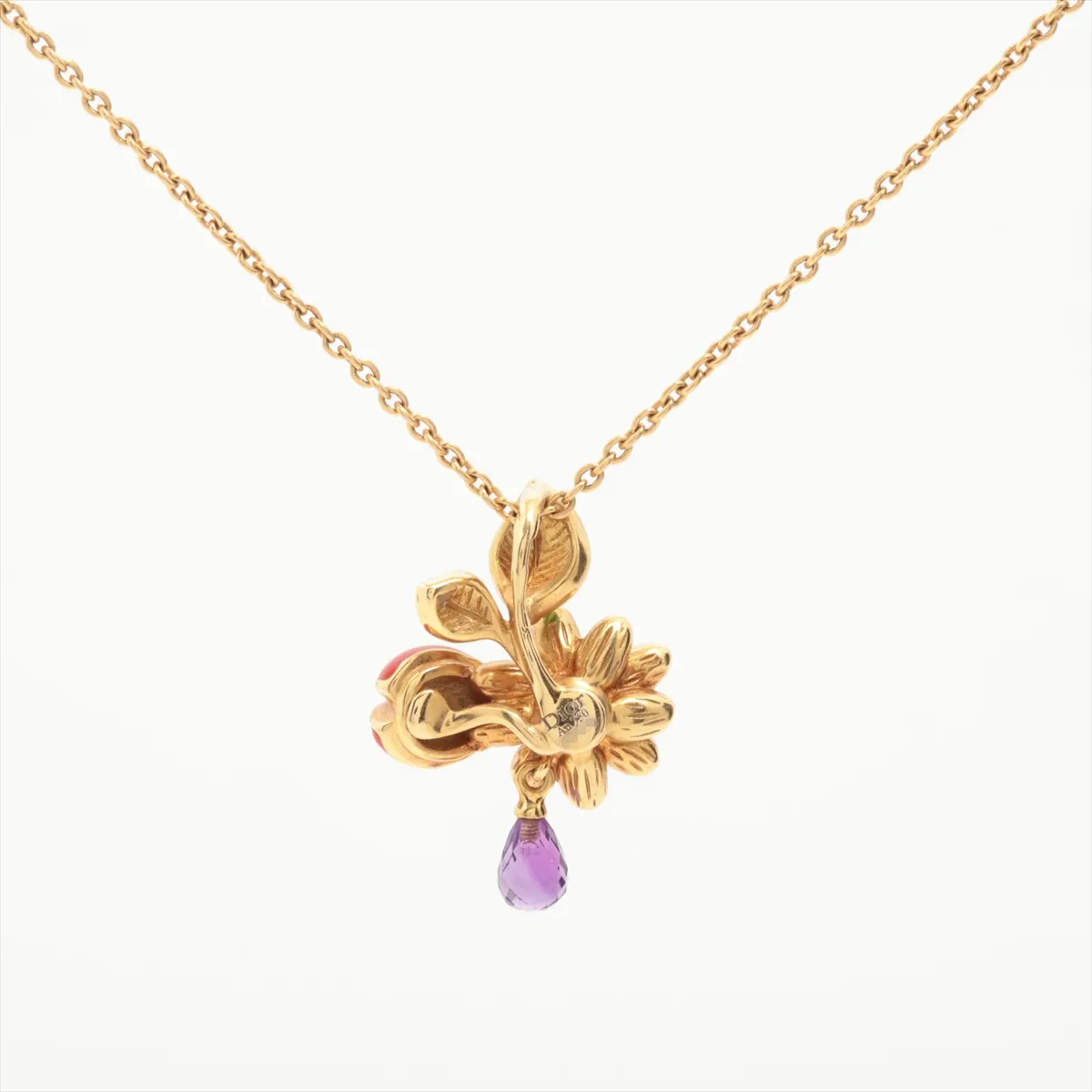 Diolette Enamel Diamond Necklace 750(YG) 6.8g 058140 Minor Stone — view 2