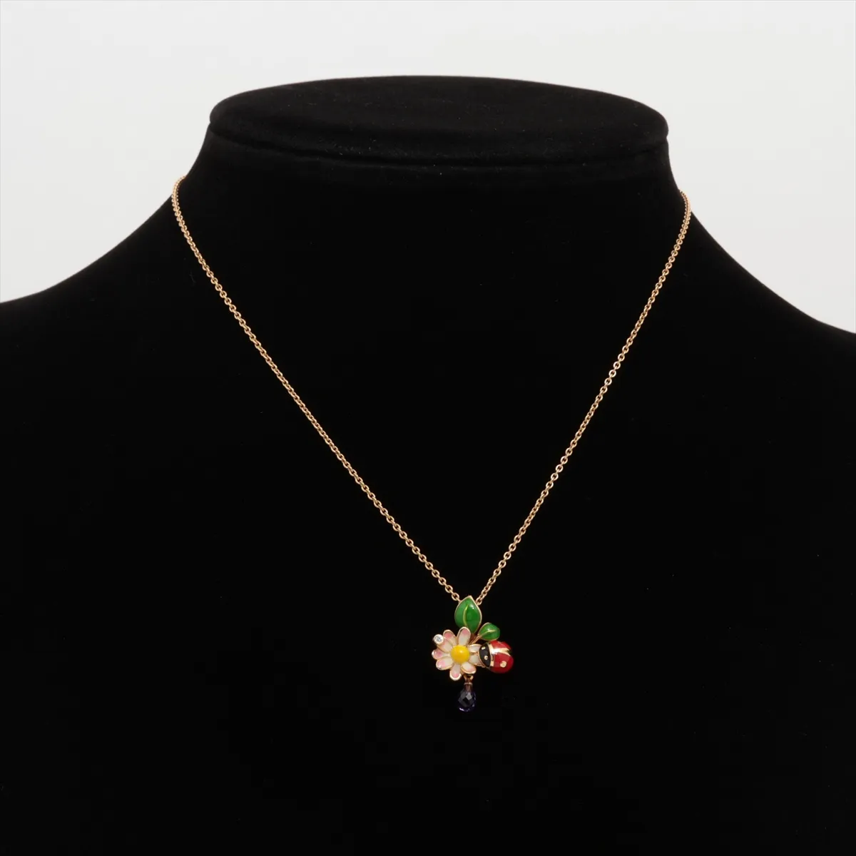 Diolette Enamel Diamond Necklace 750(YG) 6.8g 058140 Minor Stone — view 5