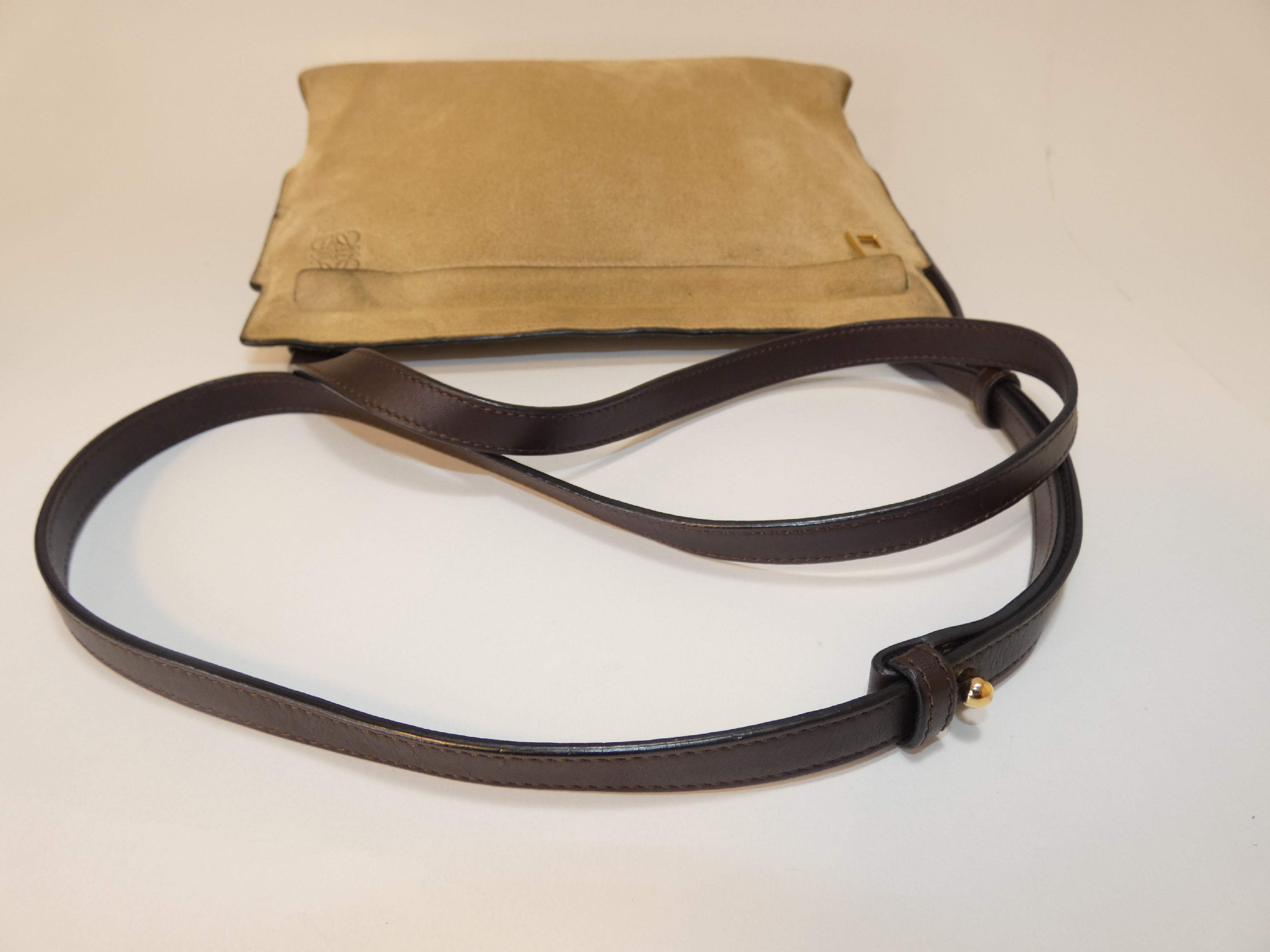 Suede Anagram Shoulder Bag — view 4