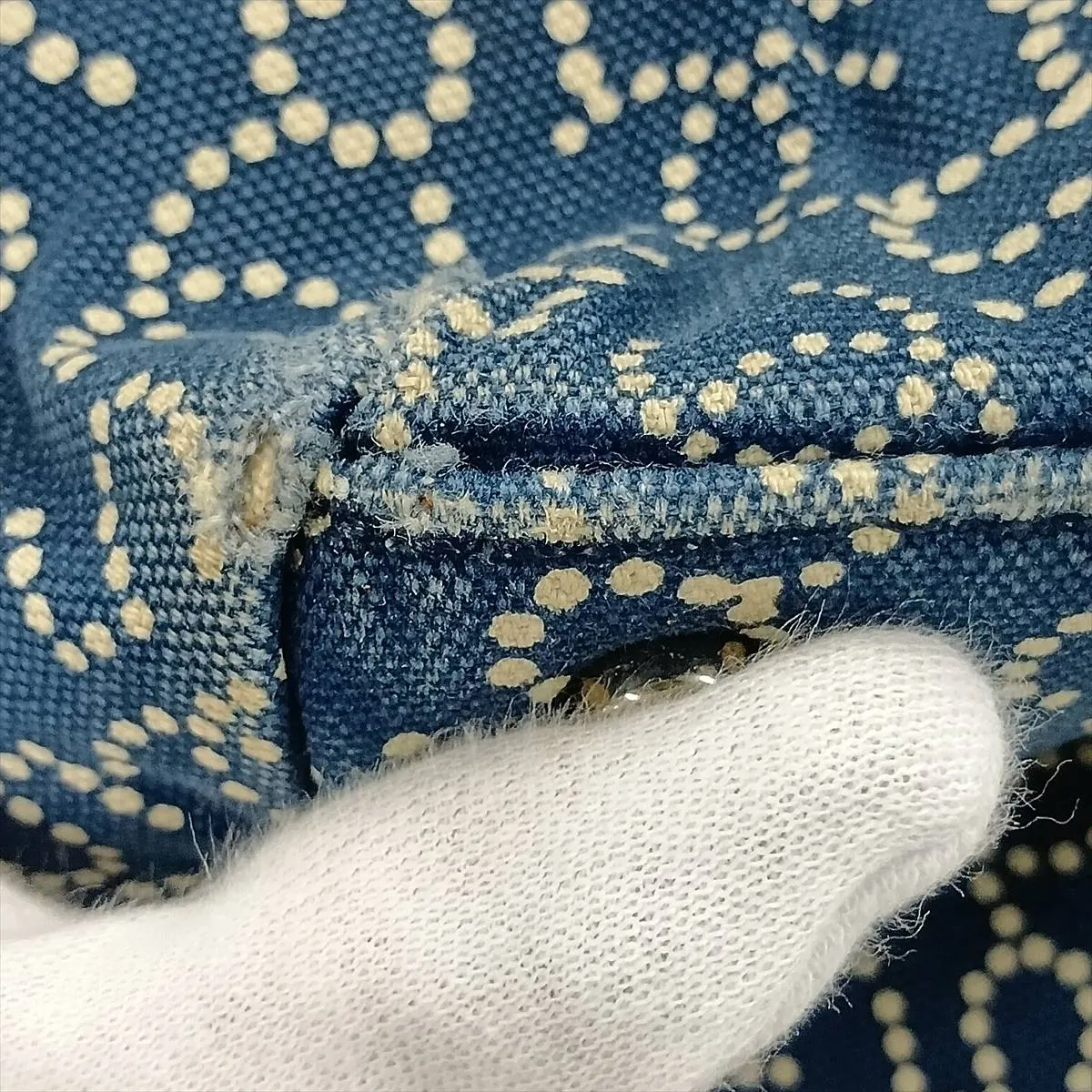 Coco Mark Canvas Handbag No. 5 Navy Silver Hardware 10618130 (Serial Number in the 10s) — view 13