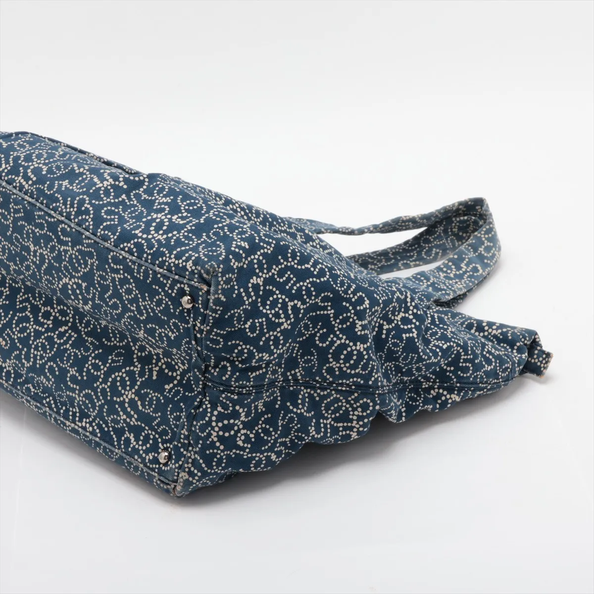 Coco Mark Canvas Handbag No. 5 Navy Silver Hardware 10618130 (Serial Number in the 10s) — view 3