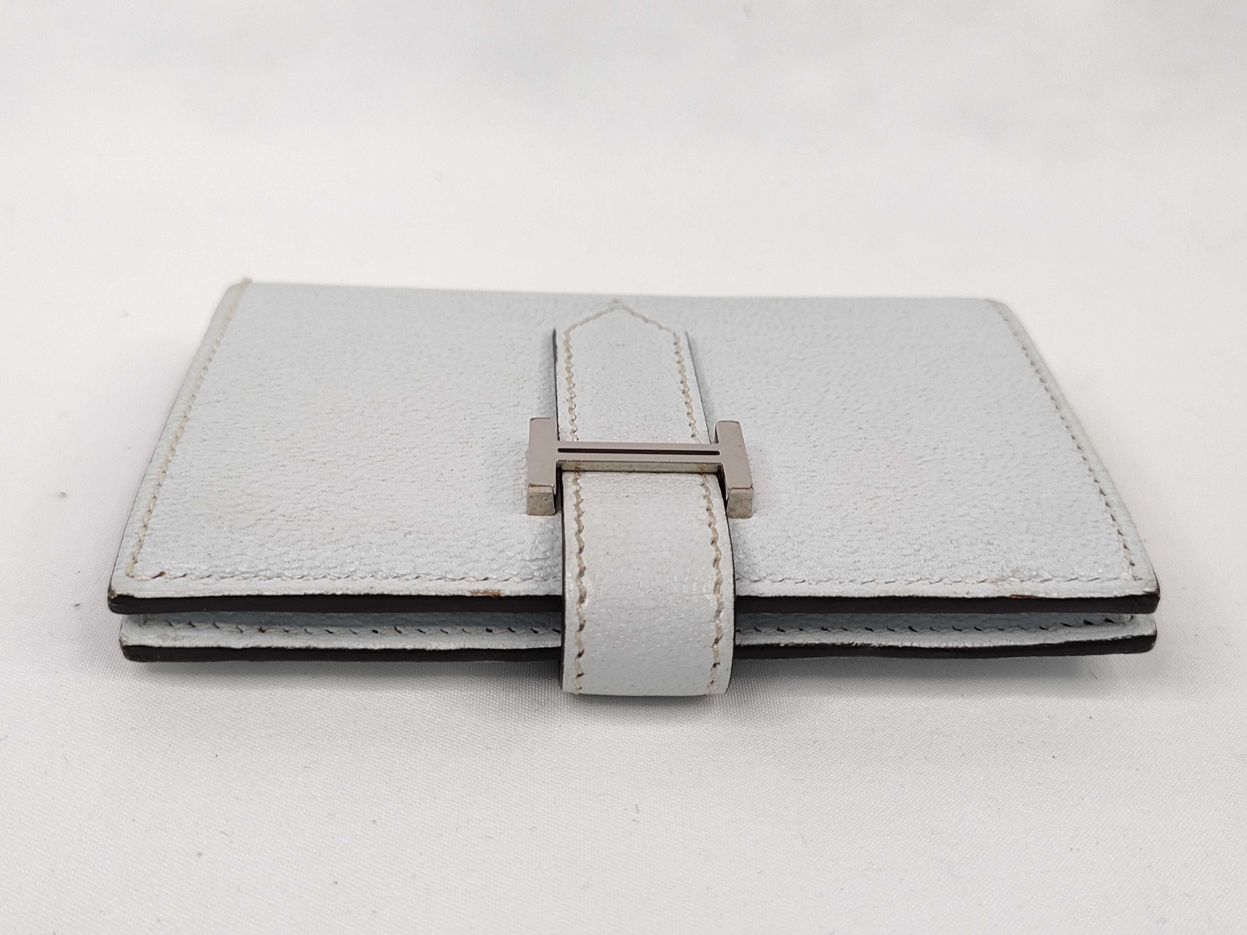 Bearn Mini Chevre Mysore Blue Brume Compact Wallet (U stamp) — view 4