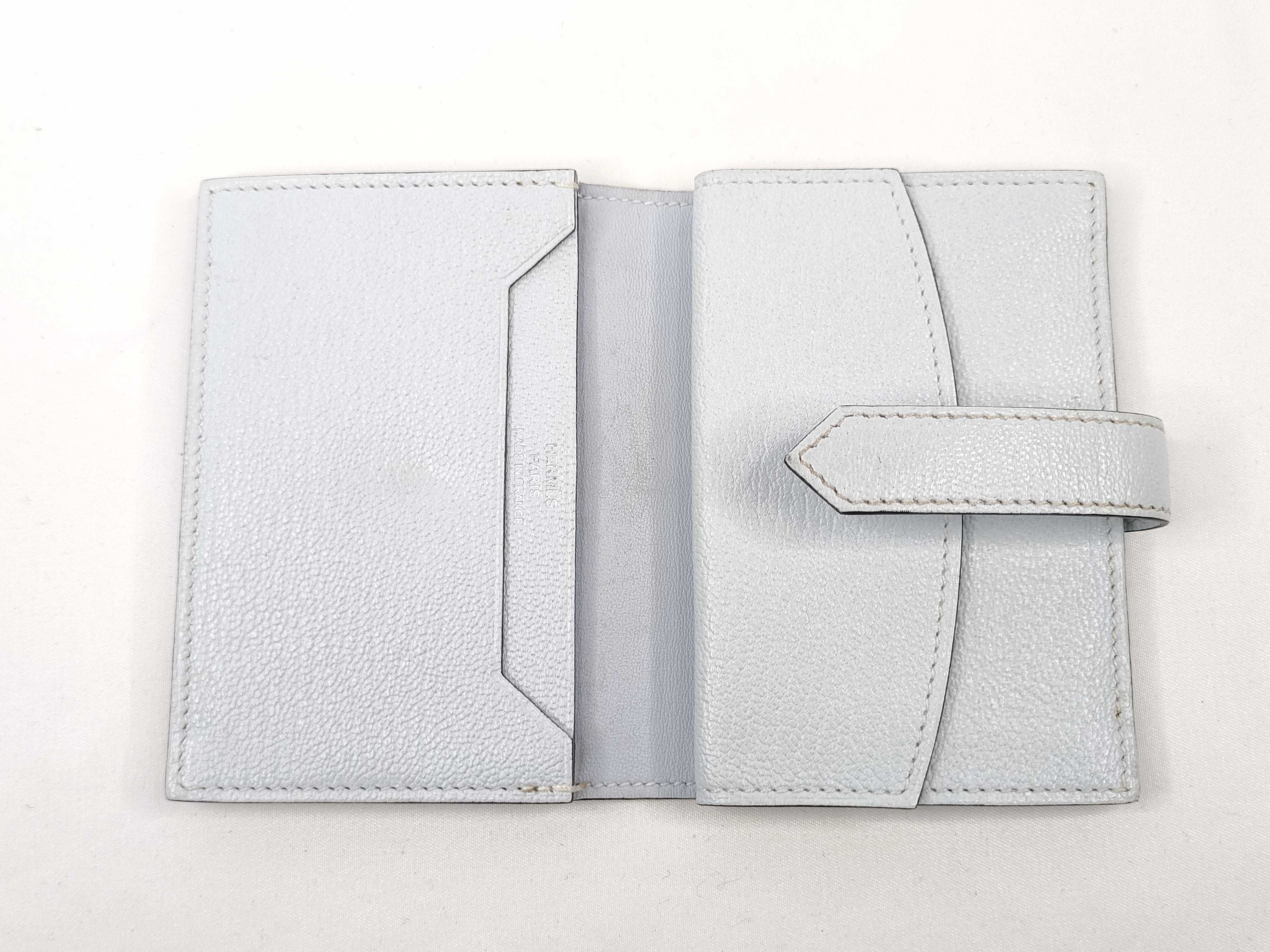 Bearn Mini Chevre Mysore Blue Brume Compact Wallet (U stamp) — view 7