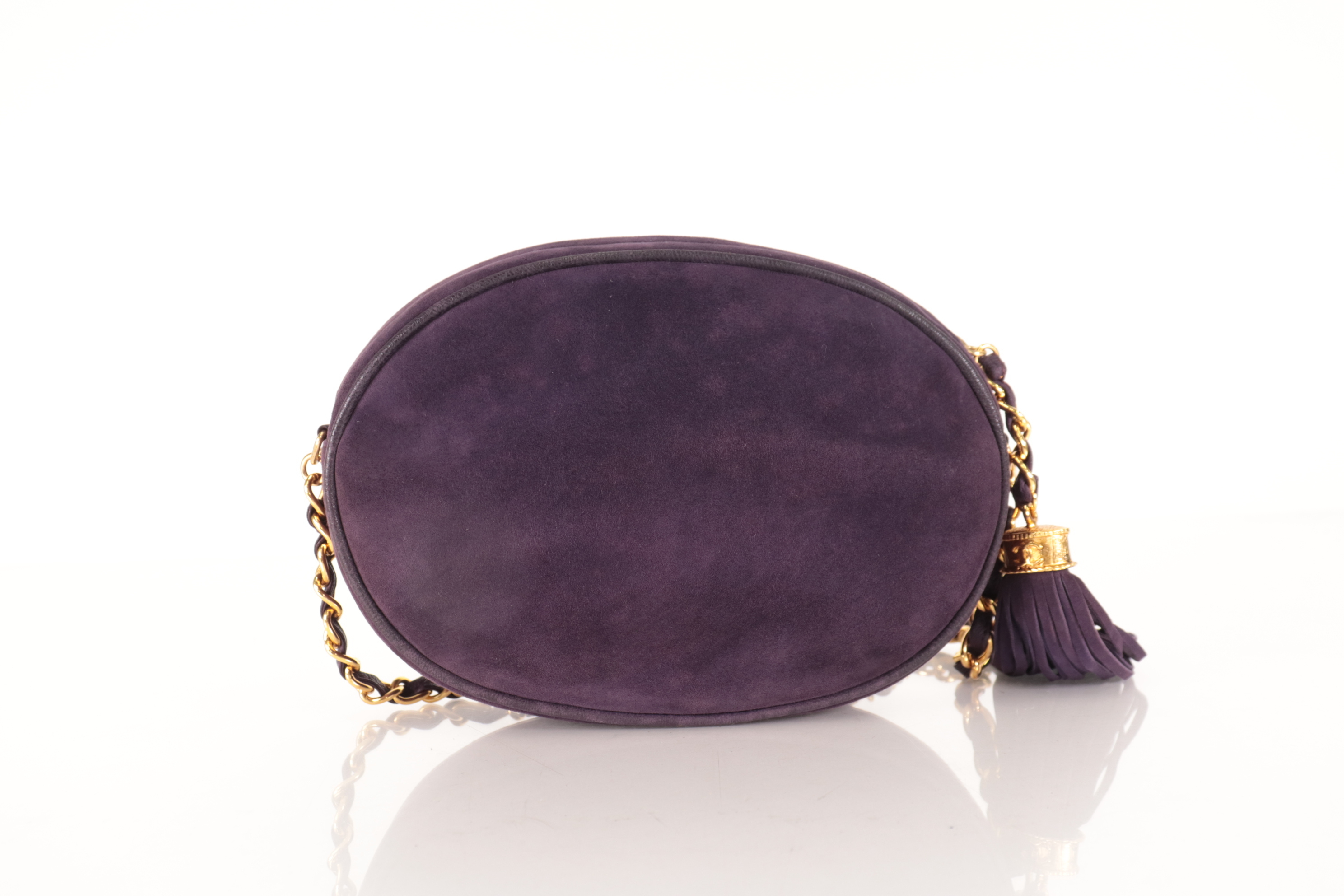 Suede Fringe Chain Shoulder Bag, Purple, Series 1 — view 3