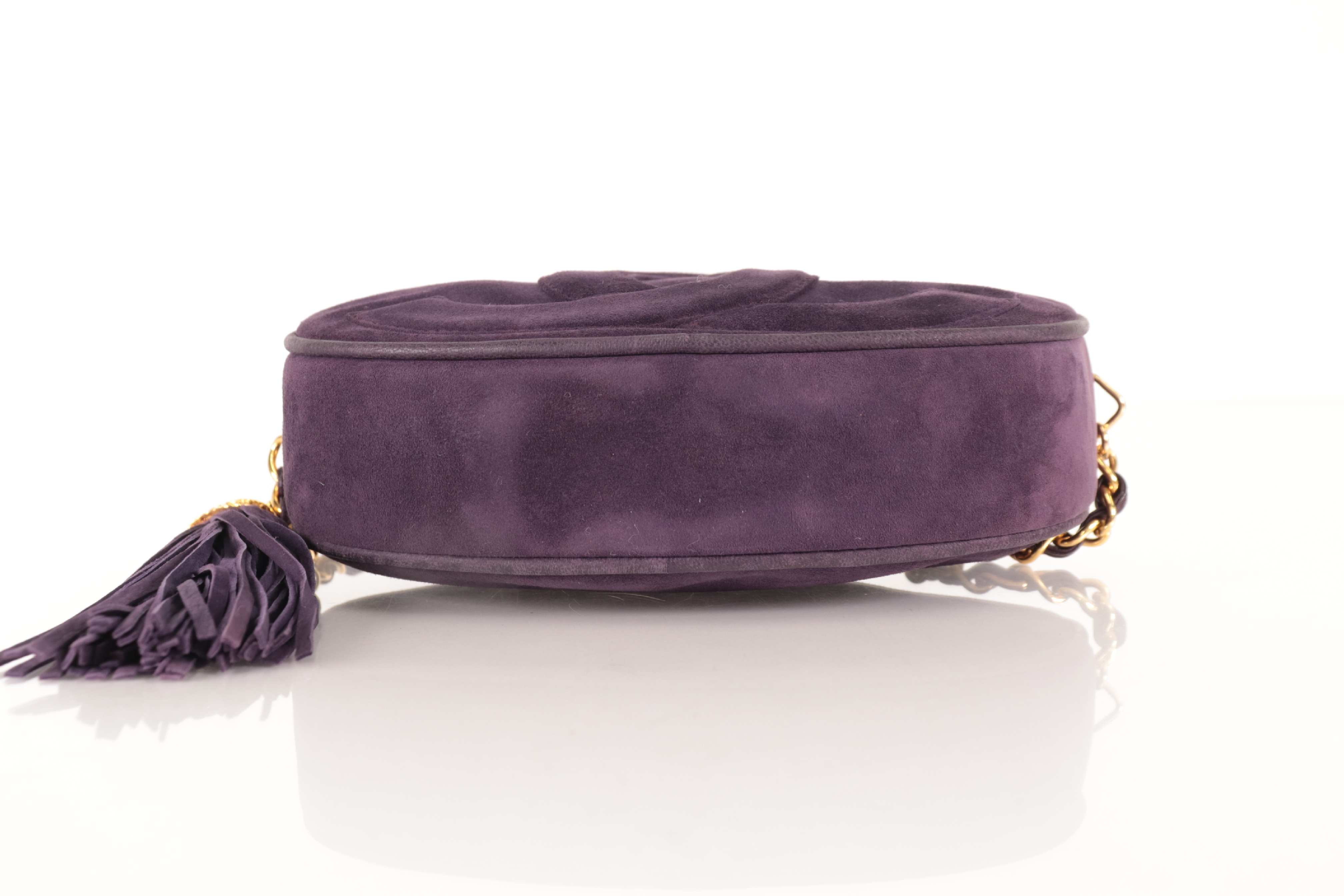 Suede Fringe Chain Shoulder Bag, Purple, Series 1 — view 7