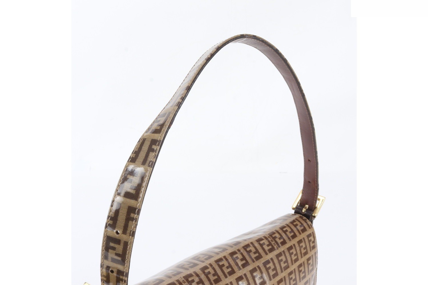 Zucchino Mamma Baguette FF Hardware Leather Shoulder Bag — view 2