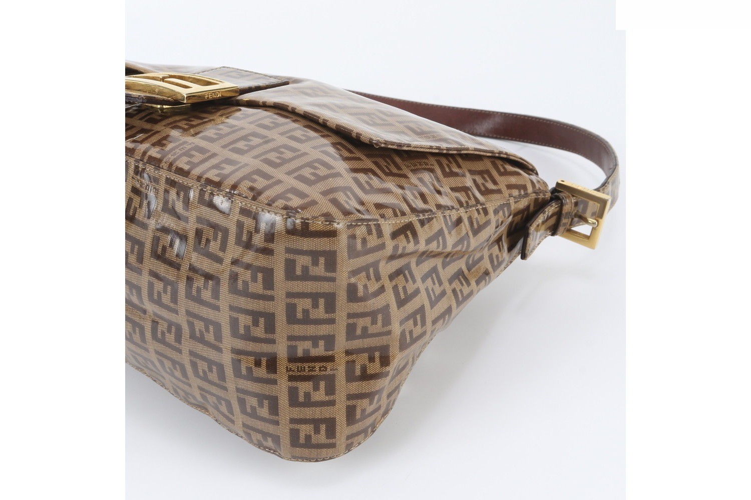 Zucchino Mamma Baguette FF Hardware Leather Shoulder Bag — view 4