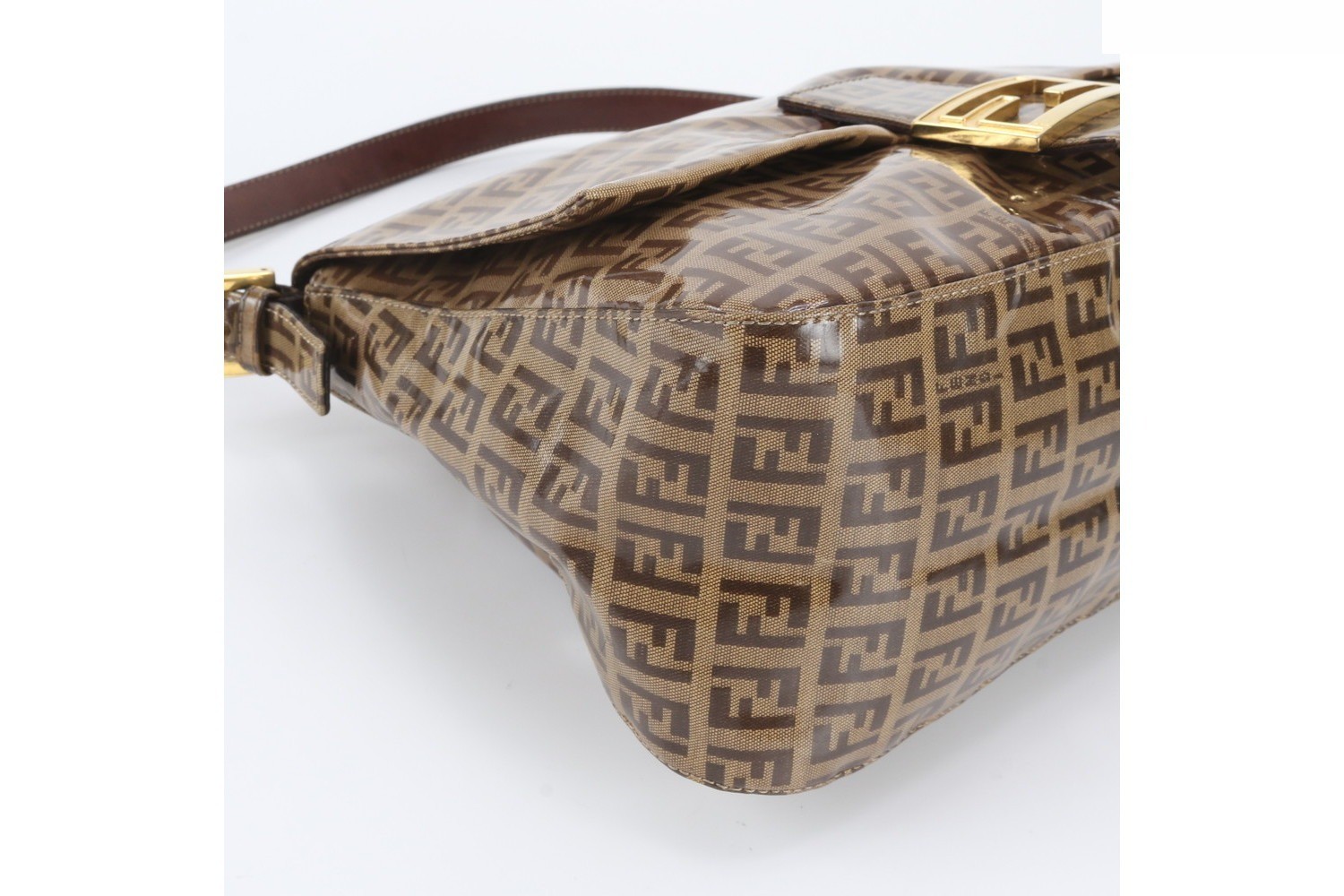 Zucchino Mamma Baguette FF Hardware Leather Shoulder Bag — view 6