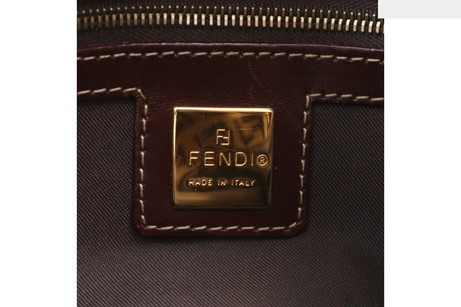 Zucchino Mamma Baguette FF Hardware Leather Shoulder Bag — view 8