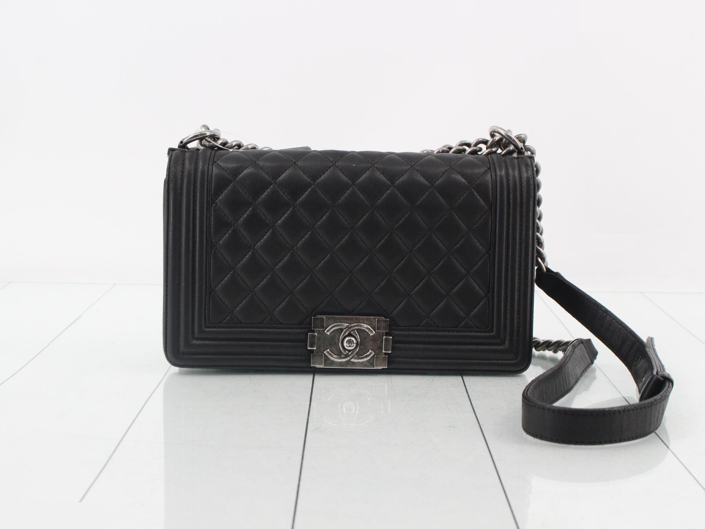 Boy Chanel Chain Shoulder Bag, Black