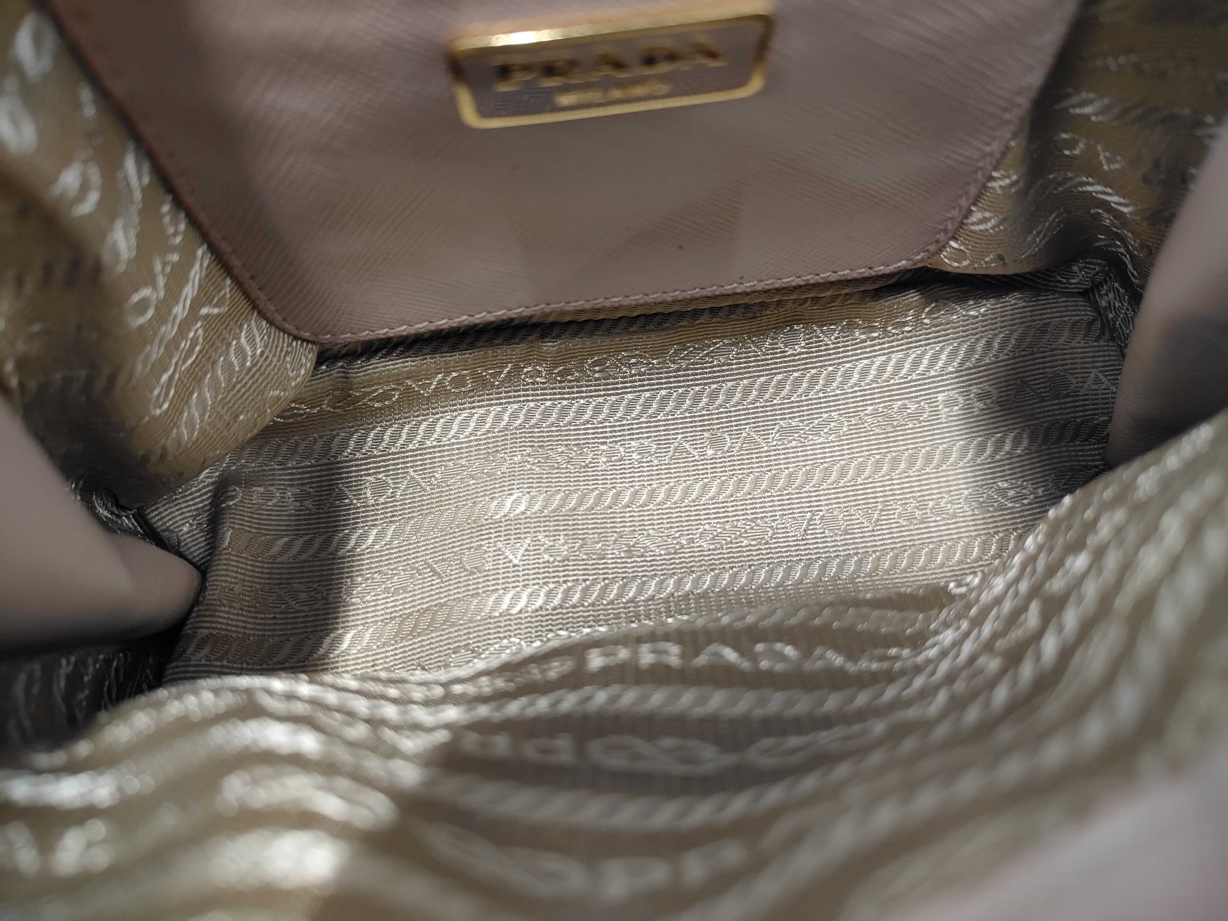 Saffiano Triangle Logo Promenade Leather 2-Way Mini Handbag — view 11