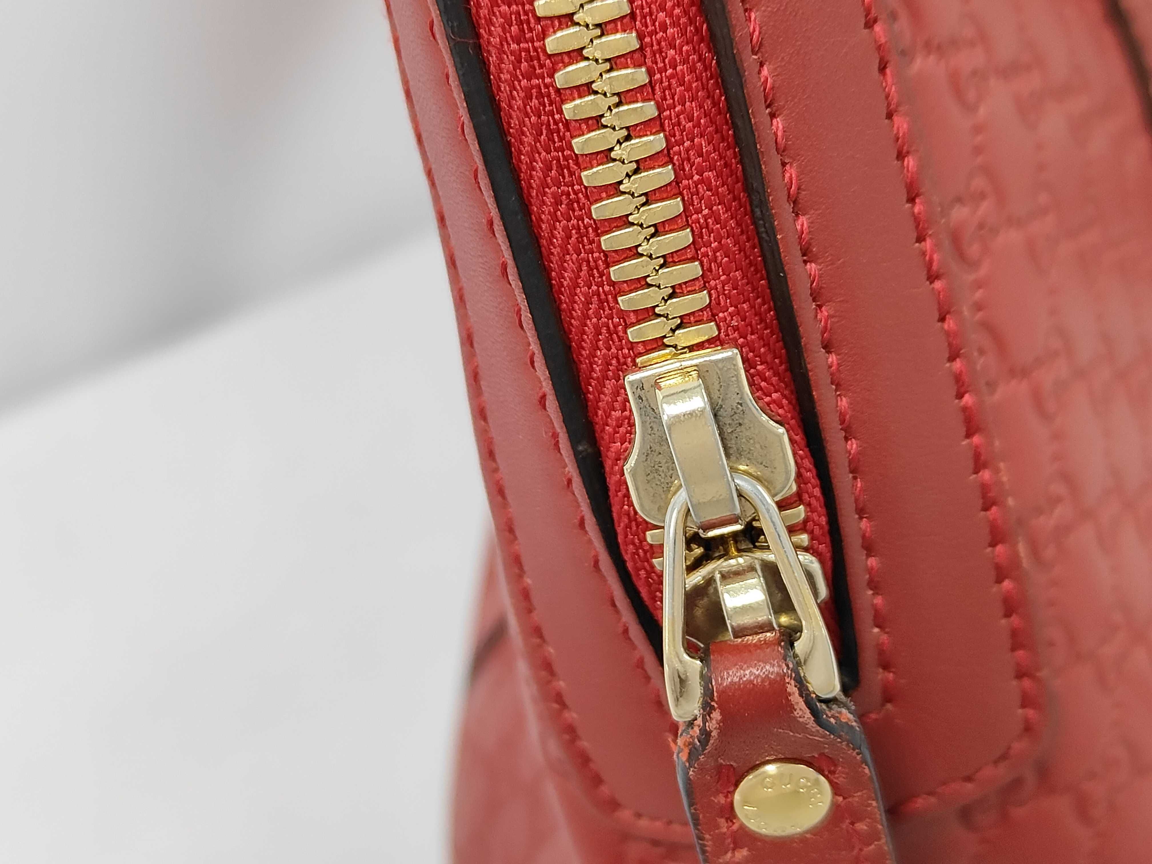 Microguccissima 2-Way Handbag, Leather, Red, 520981, Gucci Handbag — view 8