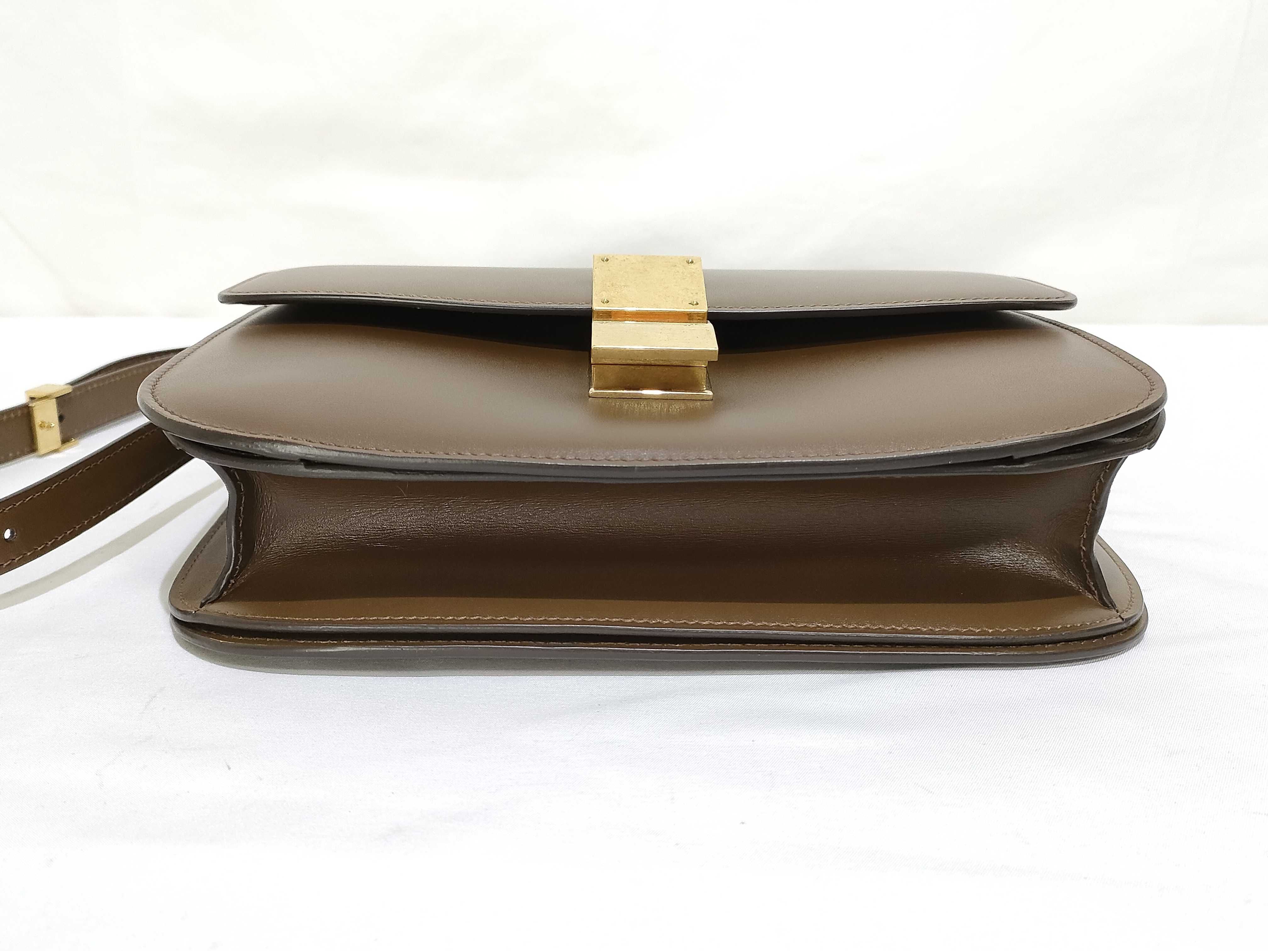 Classic Box Shoulder Bag, Medium, Leather, Brown Shoulder Bag — view 7