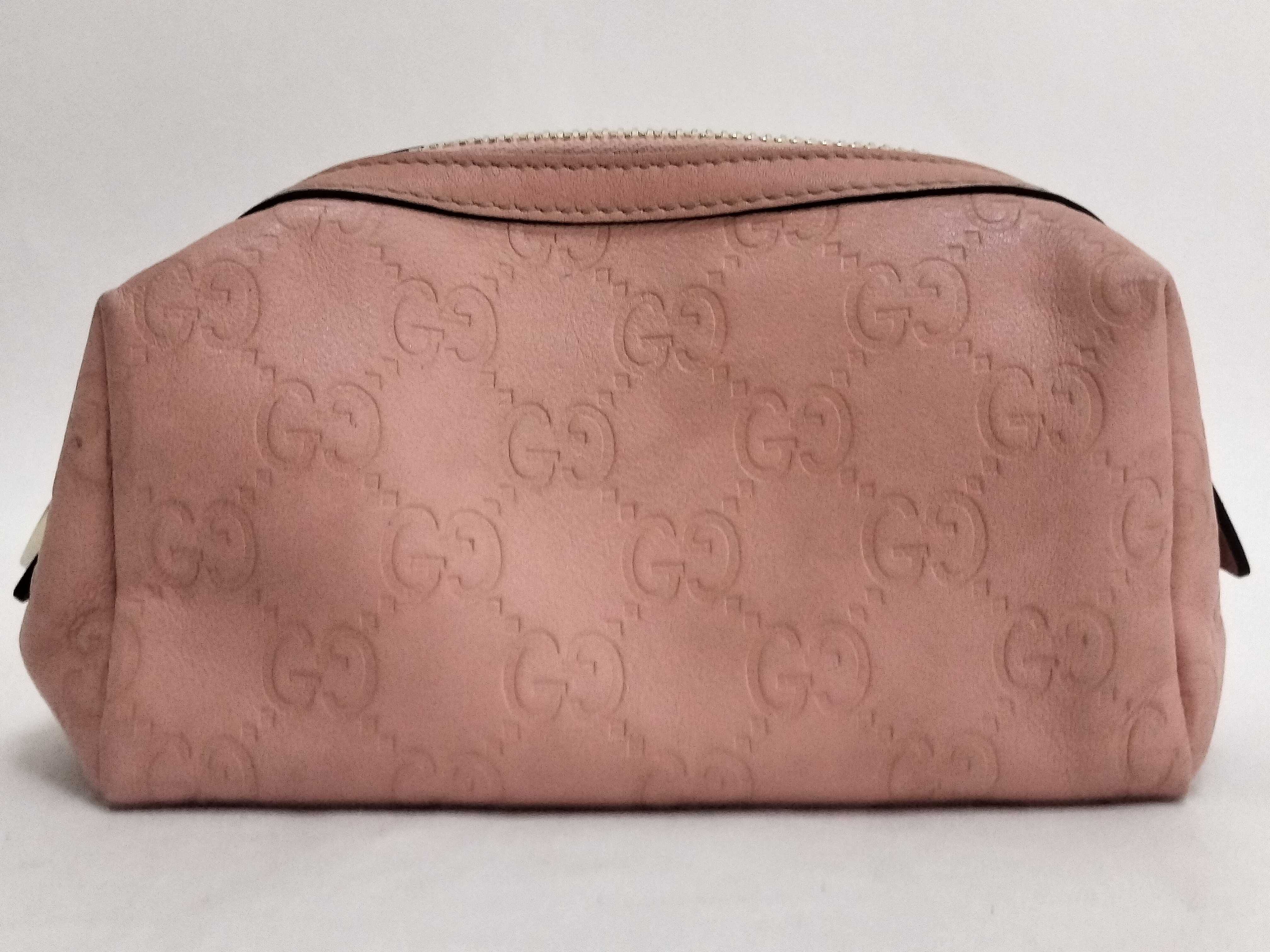 Guccissima Pouch, Gucci Pouch, GG Shima Leather, Heart Charm, Pink Pouch