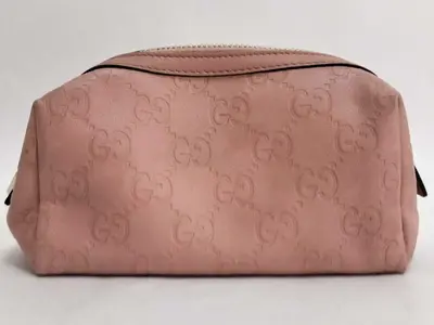 Guccissima Pouch, Gucci Pouch, GG Shima Leather, Heart Charm, Pink Pouch