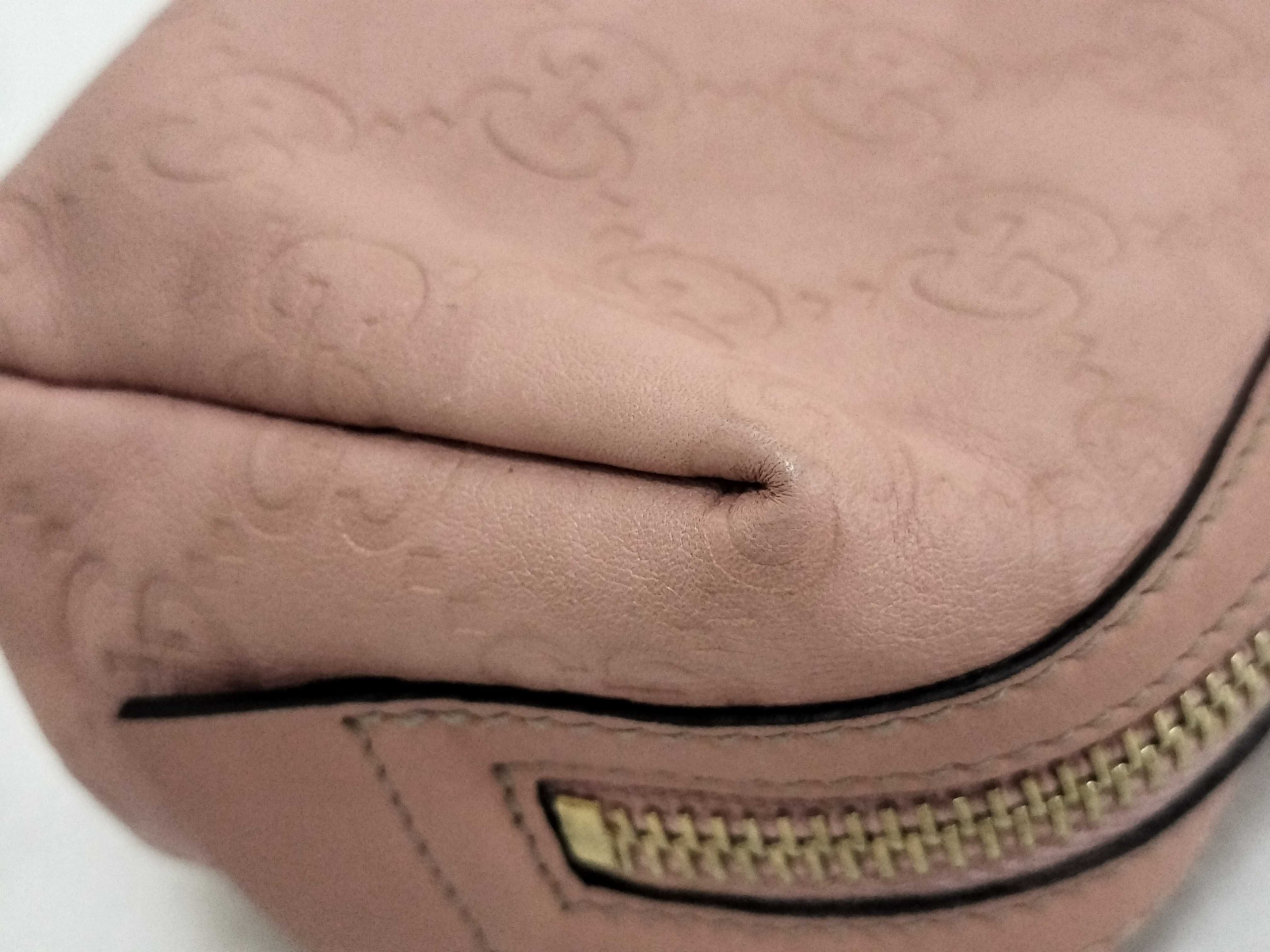 Guccissima Pouch, Gucci Pouch, GG Shima Leather, Heart Charm, Pink Pouch — view 12