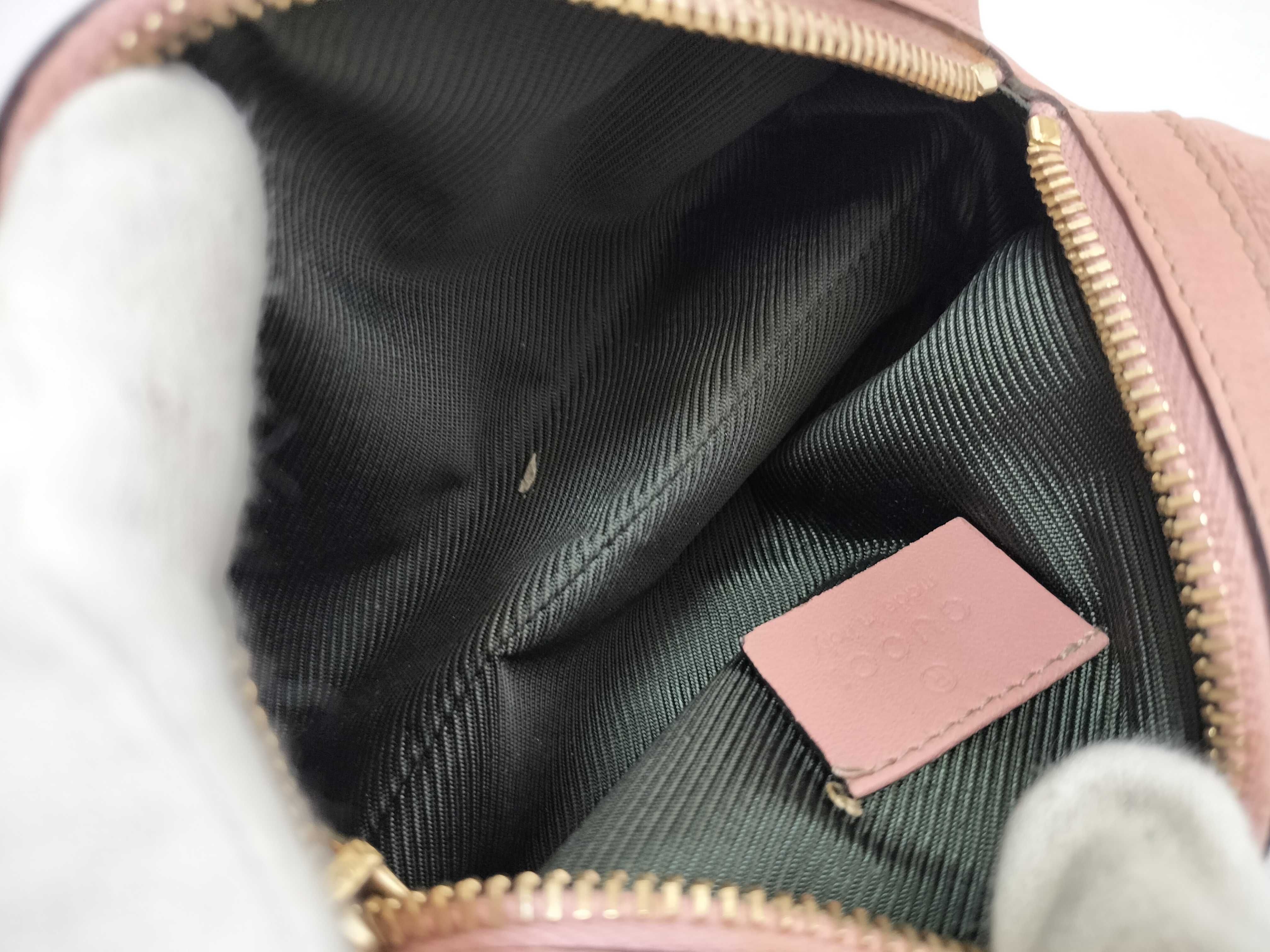 Guccissima Pouch, Gucci Pouch, GG Shima Leather, Heart Charm, Pink Pouch — view 7