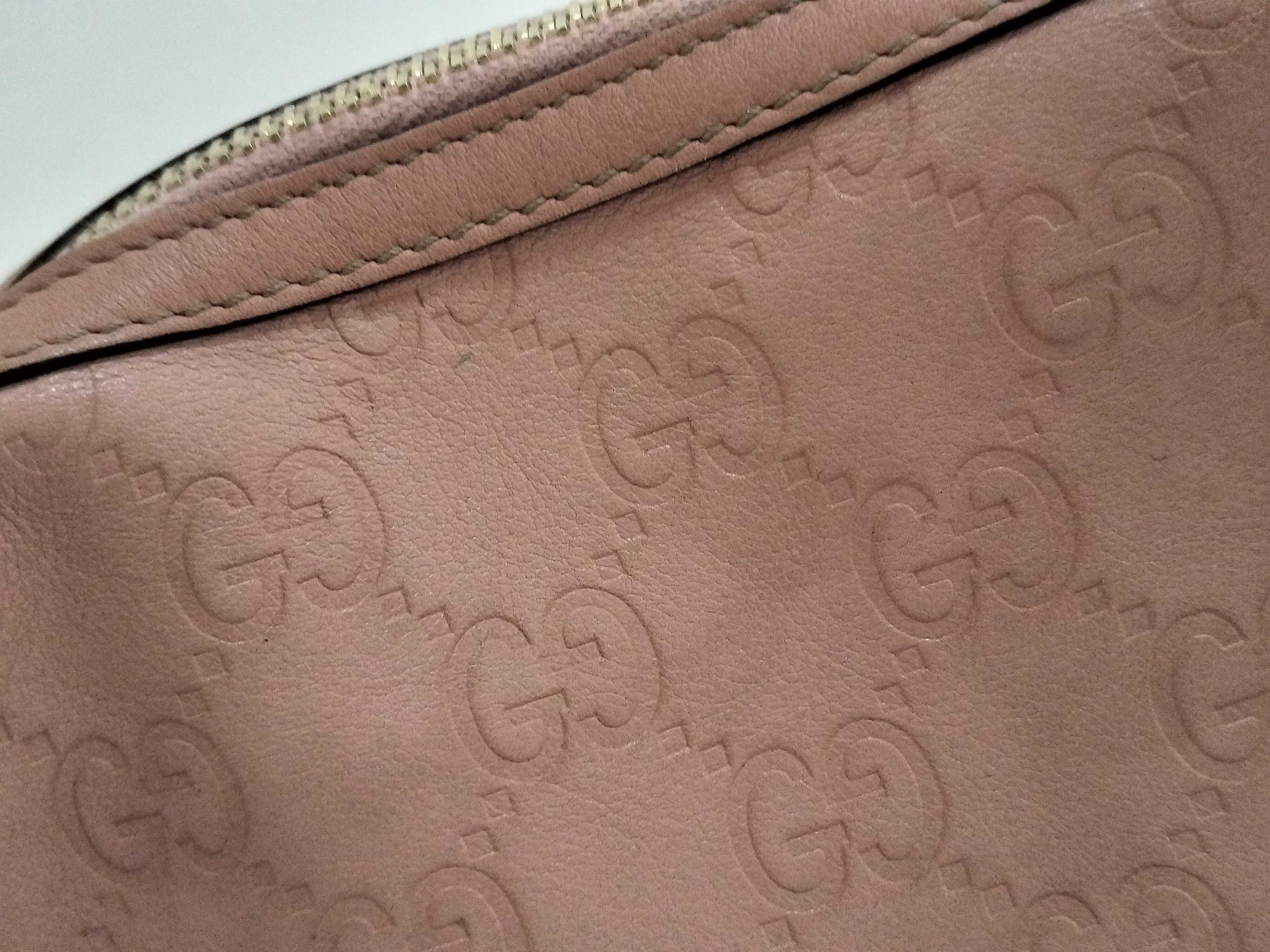 Guccissima Pouch, Gucci Pouch, GG Shima Leather, Heart Charm, Pink Pouch — view 10