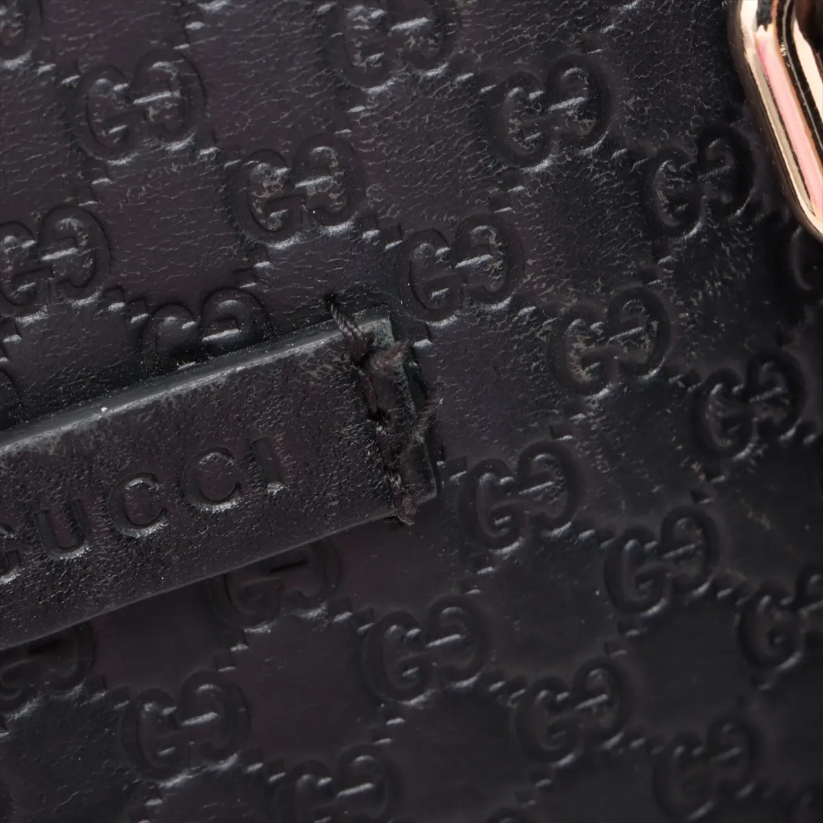 Micro Guccisima Leather 2WAY Handbag Black 449654 Outlet — view 11