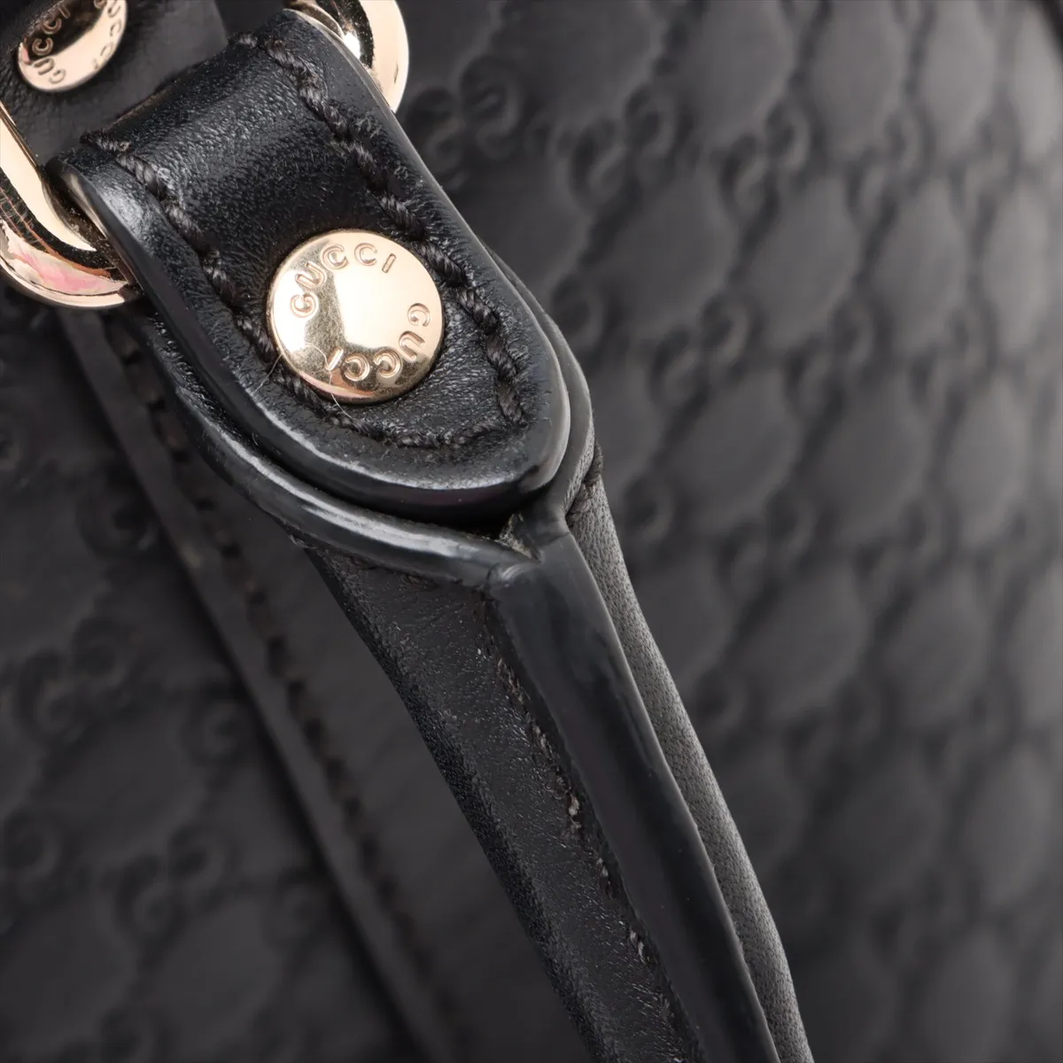 Micro Guccisima Leather 2WAY Handbag Black 449654 Outlet — view 12