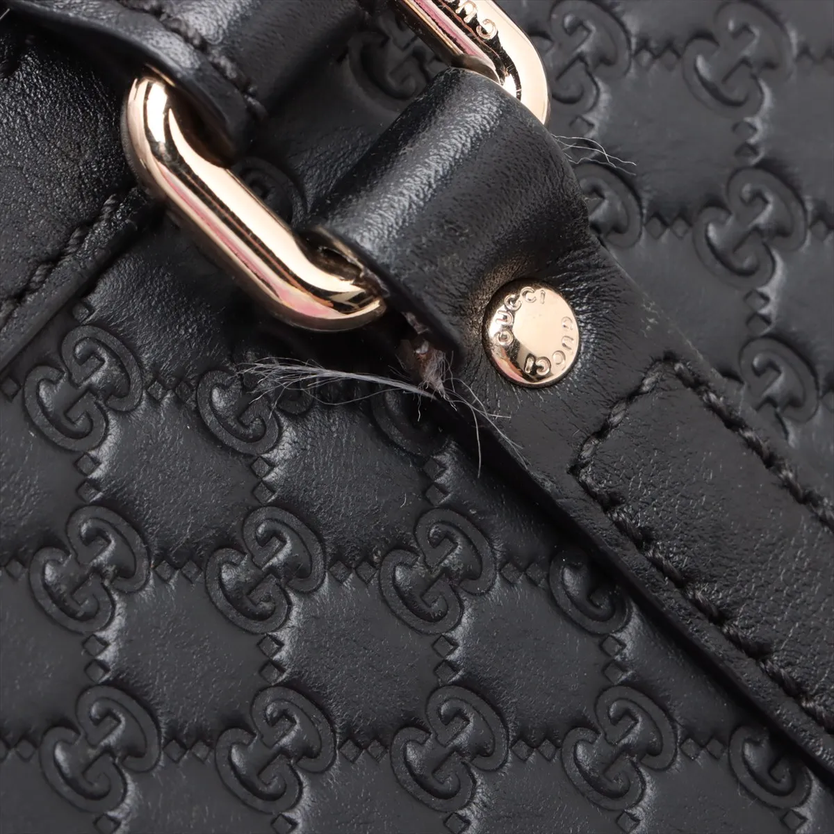 Micro Guccisima Leather 2WAY Handbag Black 449654 Outlet — view 13