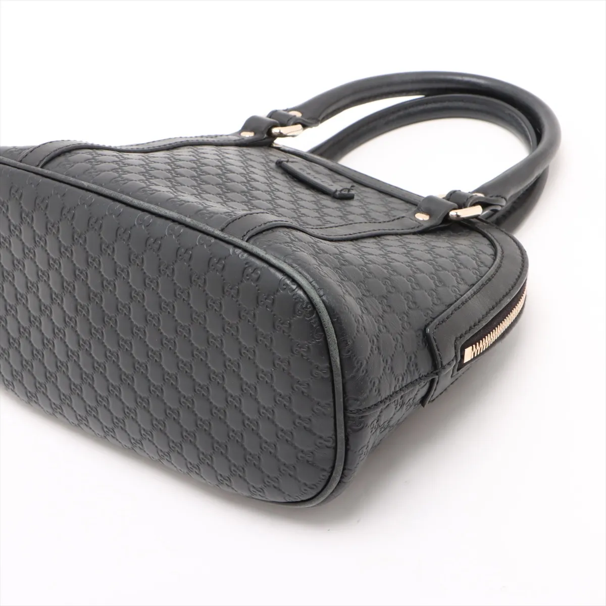Micro Guccisima Leather 2WAY Handbag Black 449654 Outlet — view 3