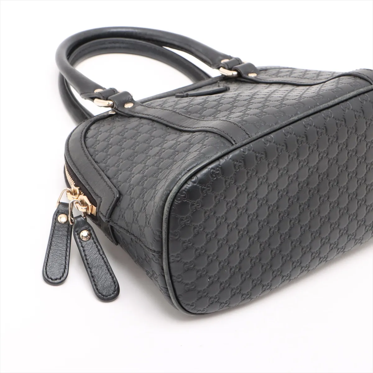 Micro Guccisima Leather 2WAY Handbag Black 449654 Outlet — view 4