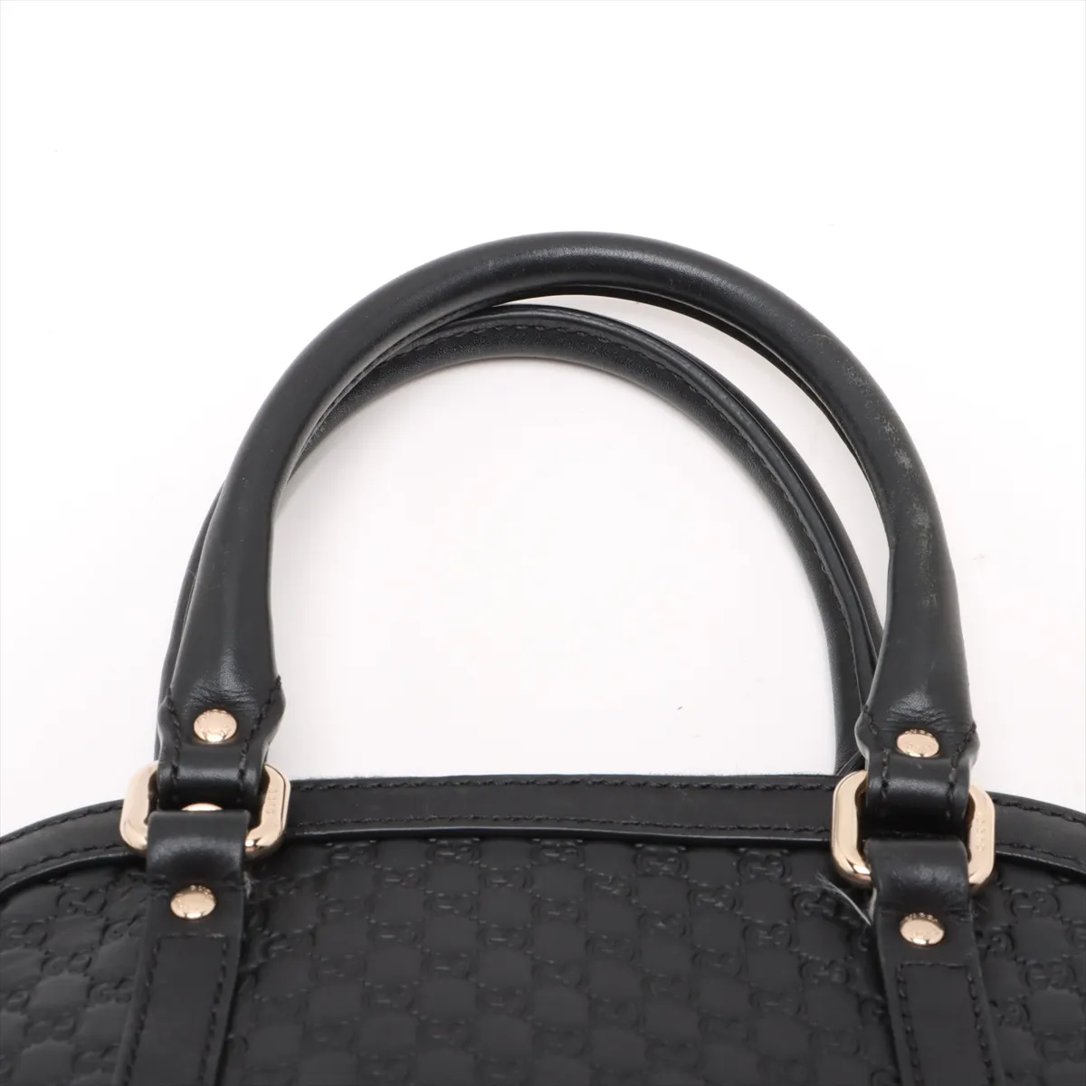 Micro Guccisima Leather 2WAY Handbag Black 449654 Outlet — view 6