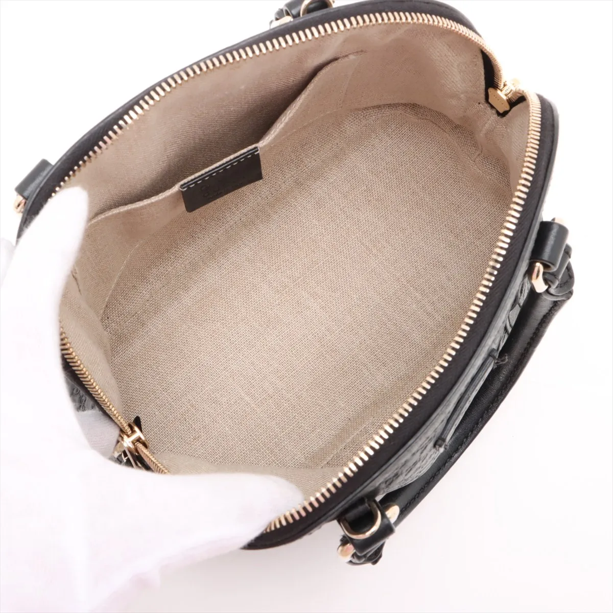 Micro Guccisima Leather 2WAY Handbag Black 449654 Outlet — view 8