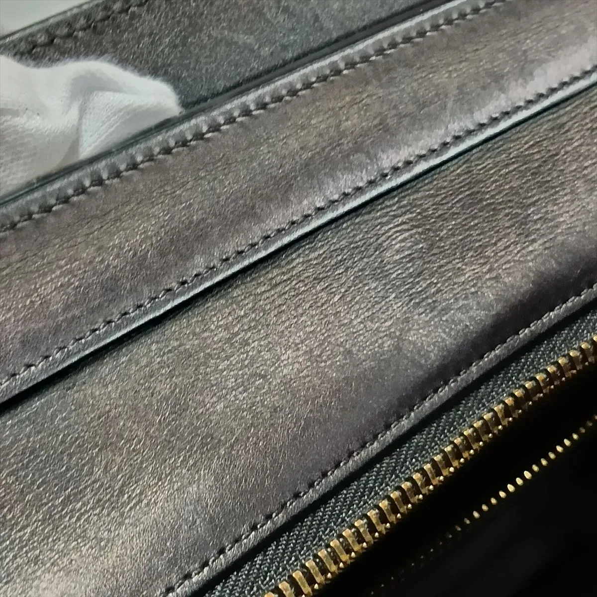 Luggage Micro Shopper Leather x Suede Handbag, Black x Yellow — view 13