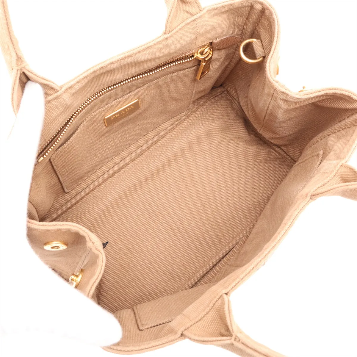 Canapa Canvas 2-Way Handbag, Beige — view 8