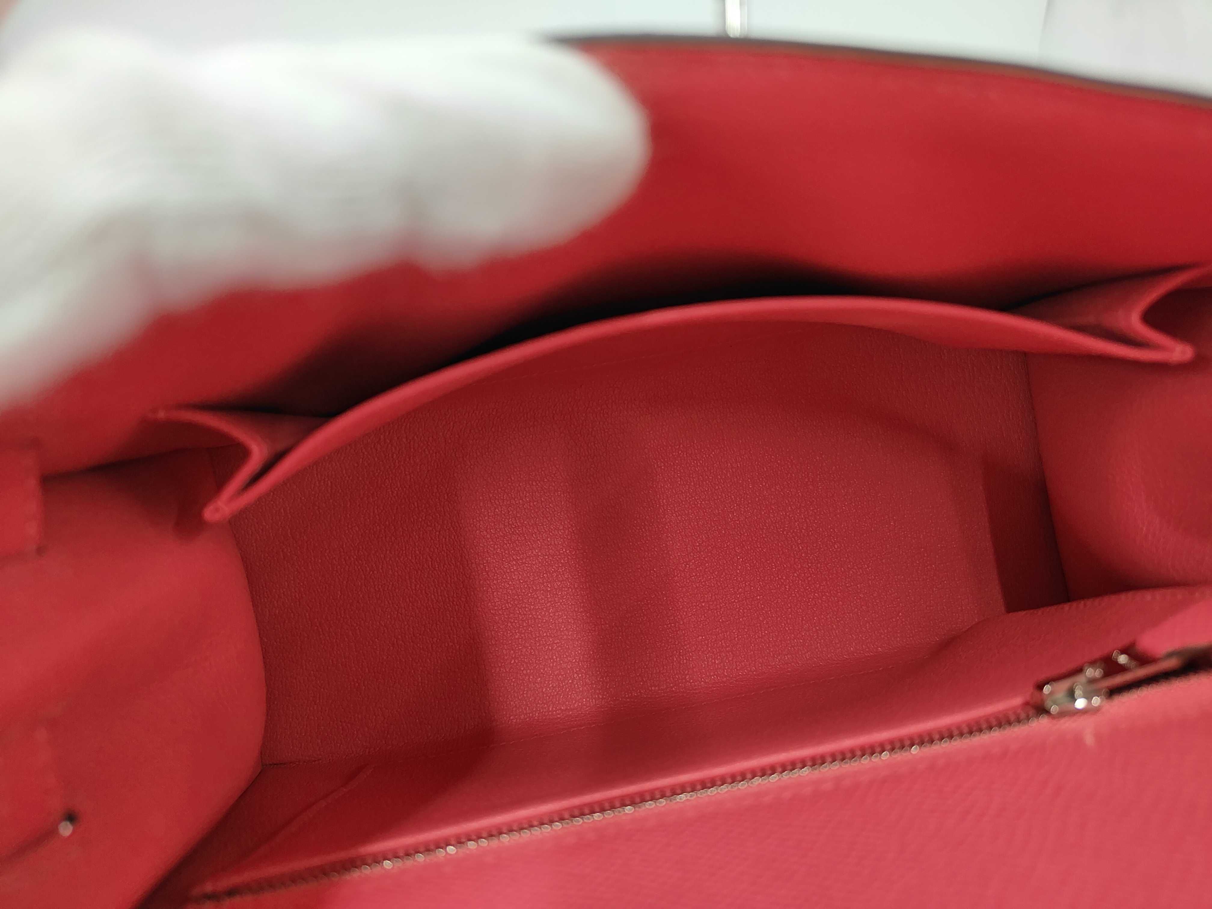Kelly 25 Rose Azalee Epsom Leather Handbag with Silver Hardware (K Stamp) — view 8