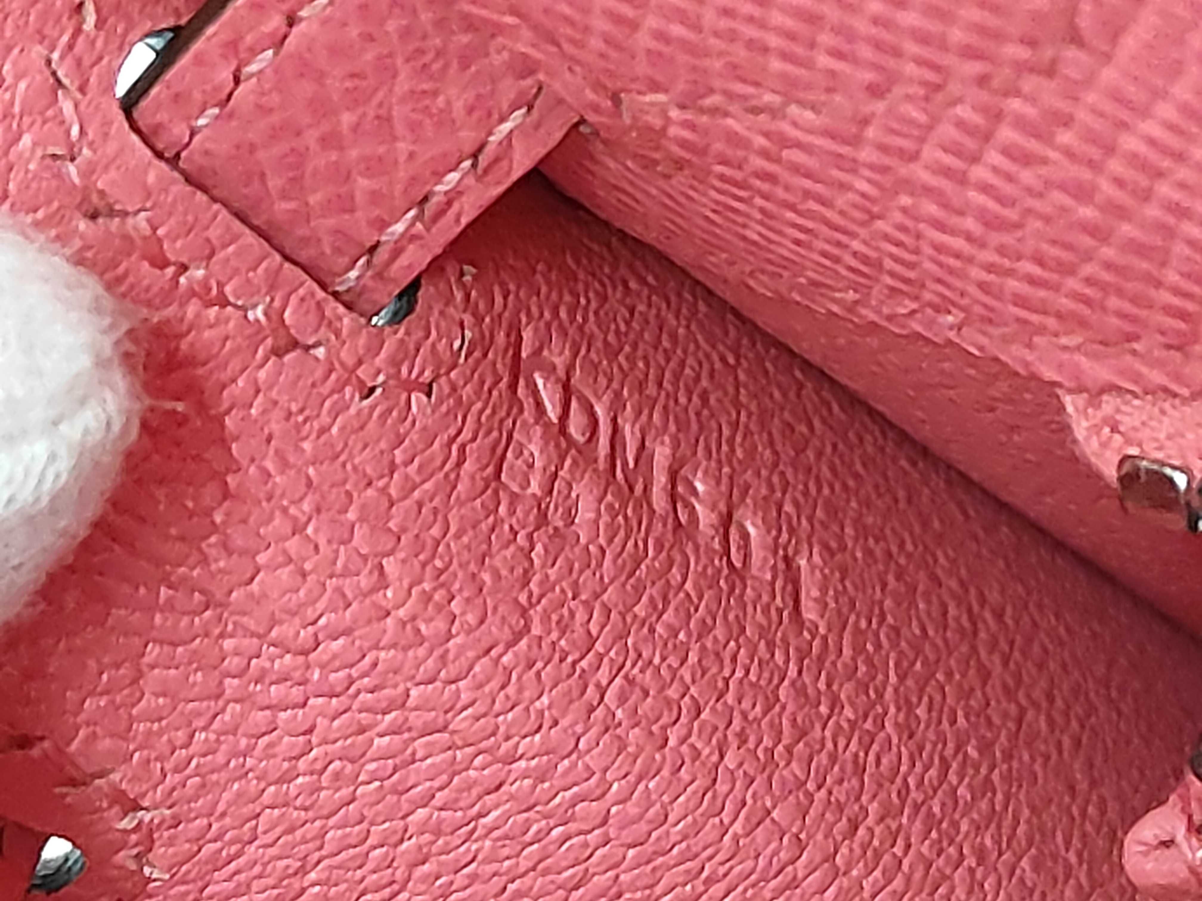 Kelly 25 Rose Azalee Epsom Leather Handbag with Silver Hardware (K Stamp) — view 10