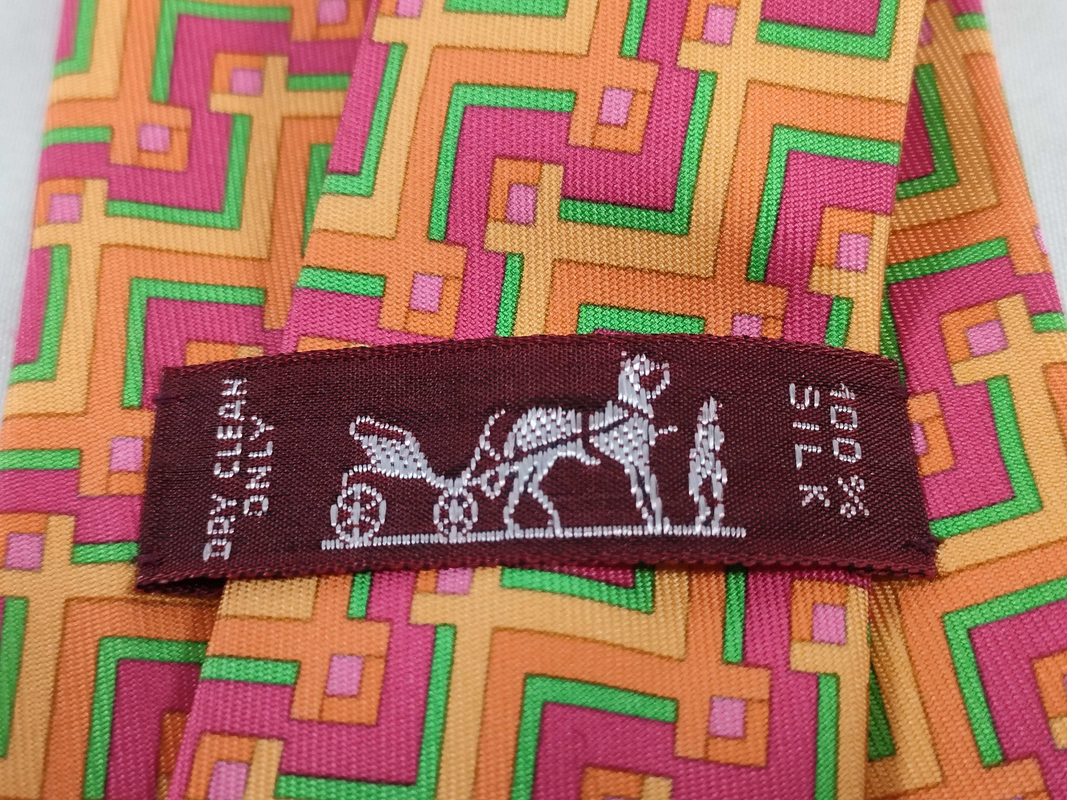 silk tie, orange multicolor, other accessories — view 5