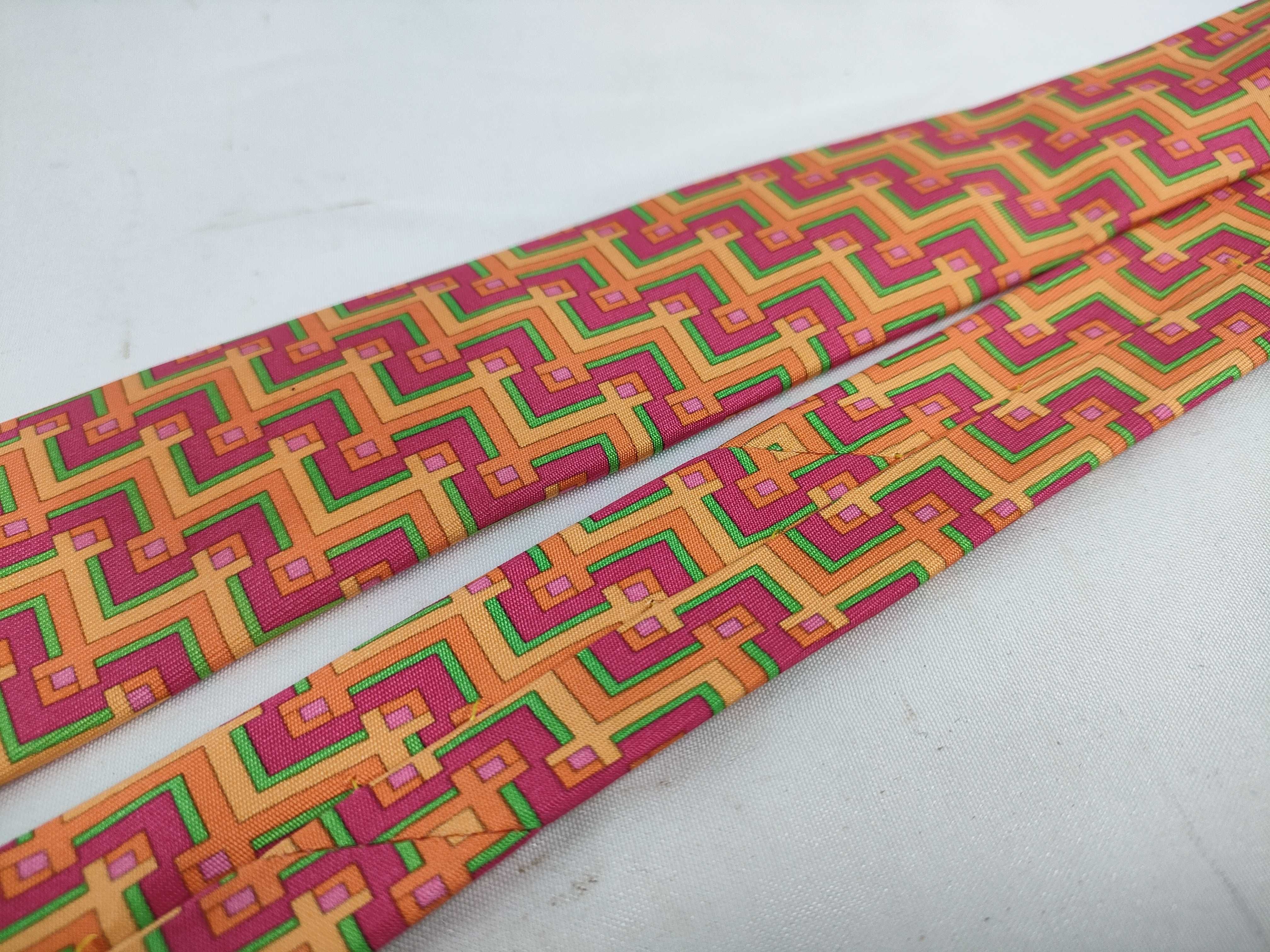 silk tie, orange multicolor, other accessories — view 9