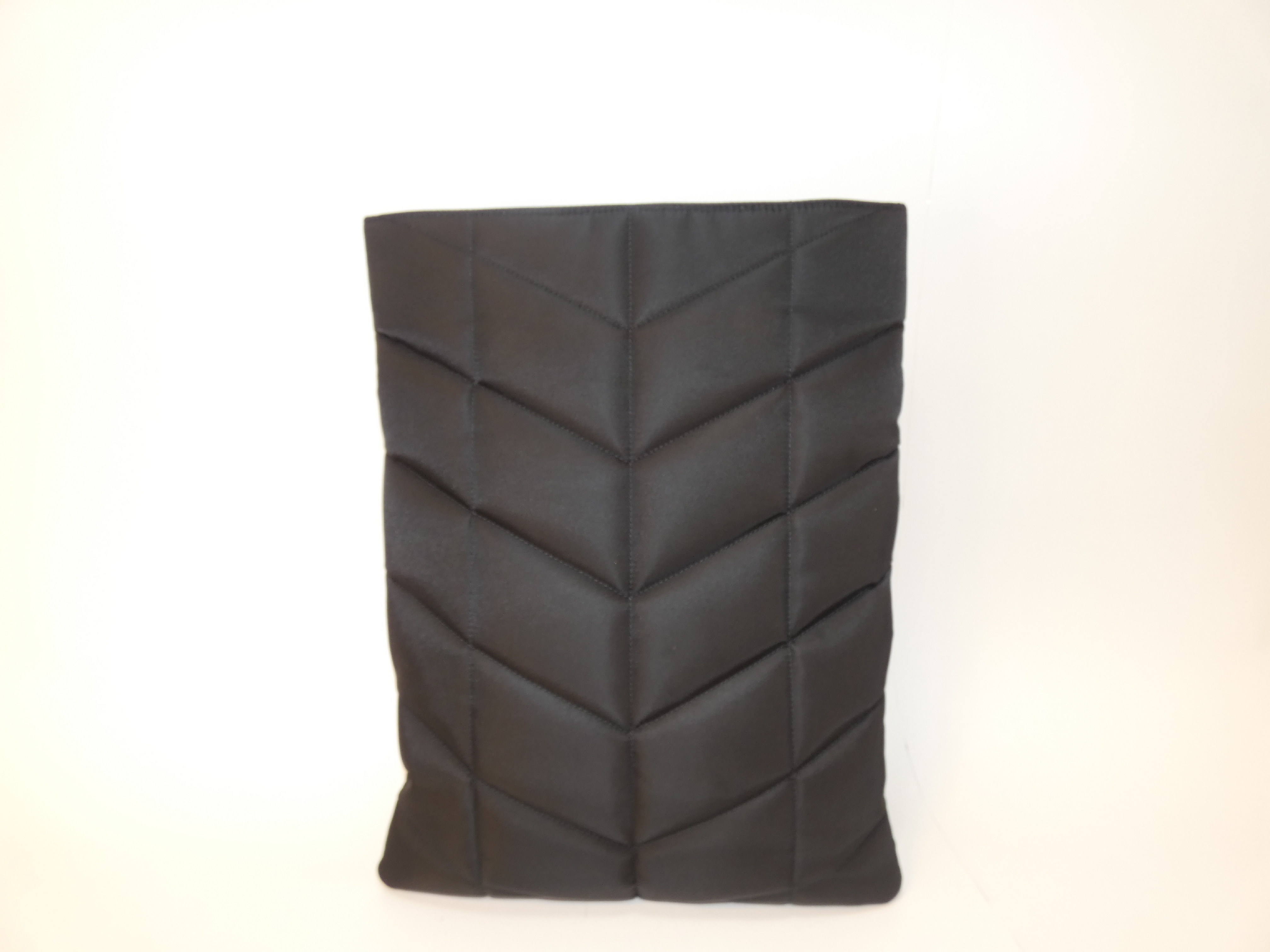 Puffer Leather Nylon Black Hand Tote Bag — view 2