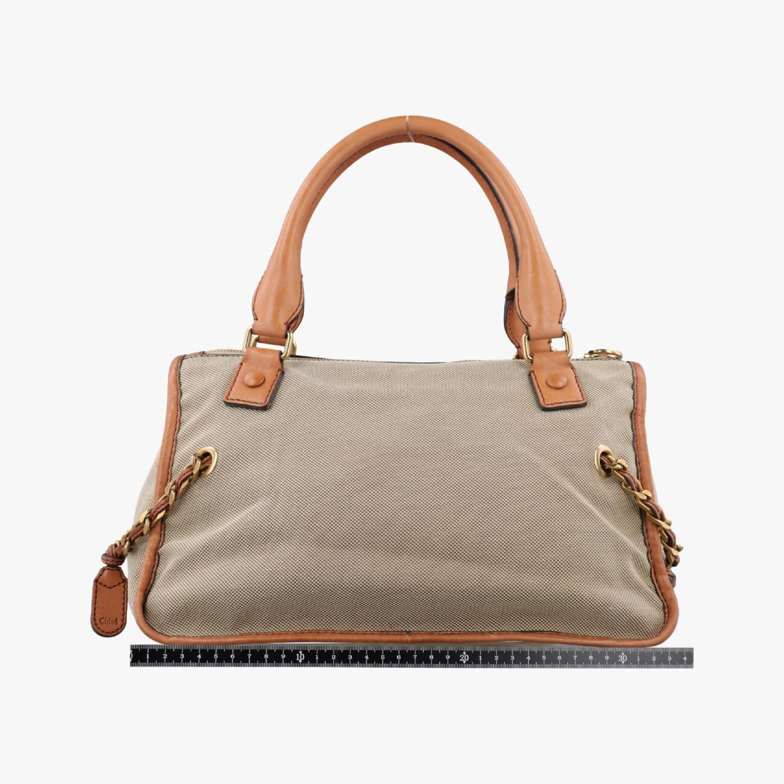 Harley Beige x Brown Canvas x Leather Handbag 01 10 51 6008 — view 2