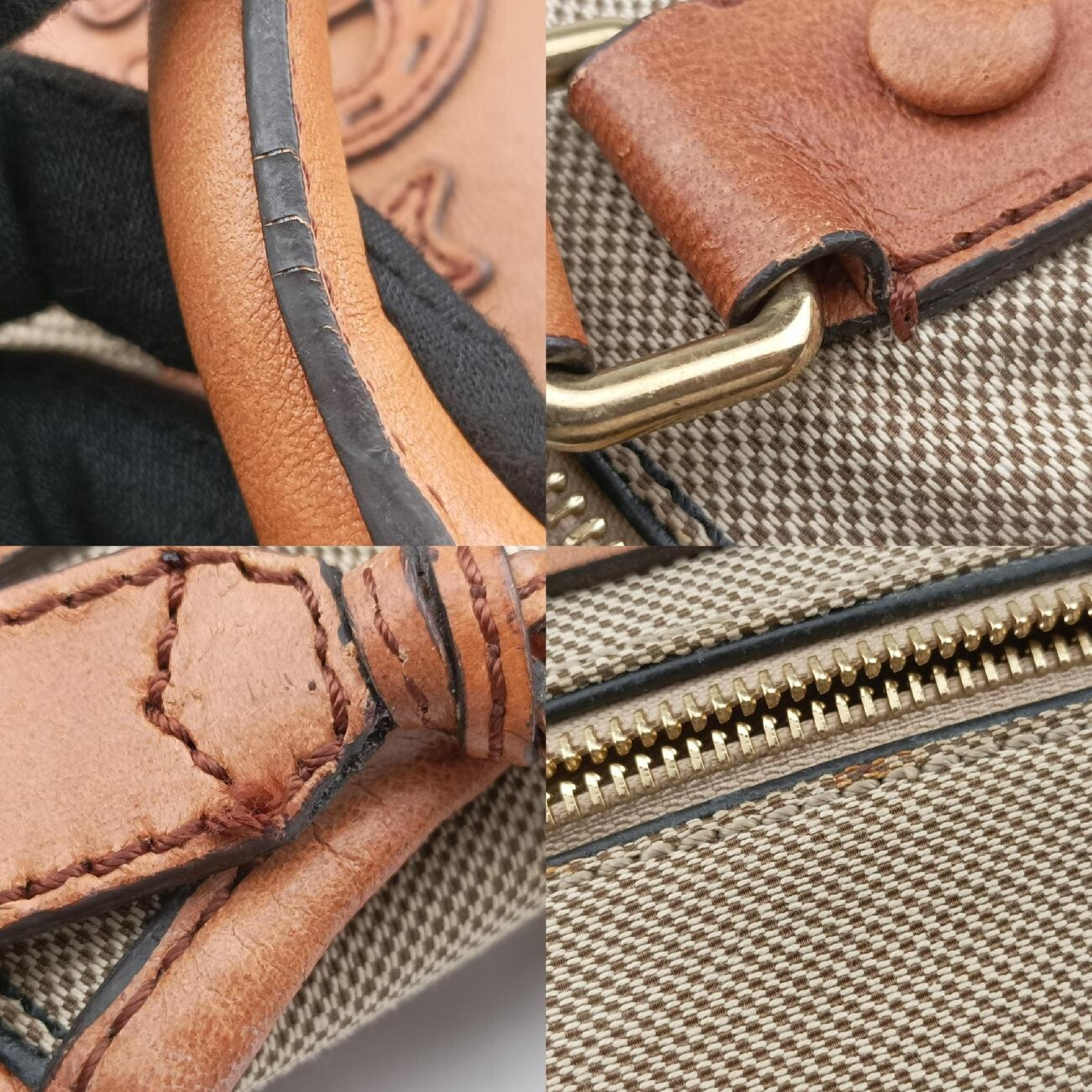 Harley Beige x Brown Canvas x Leather Handbag 01 10 51 6008 — view 9