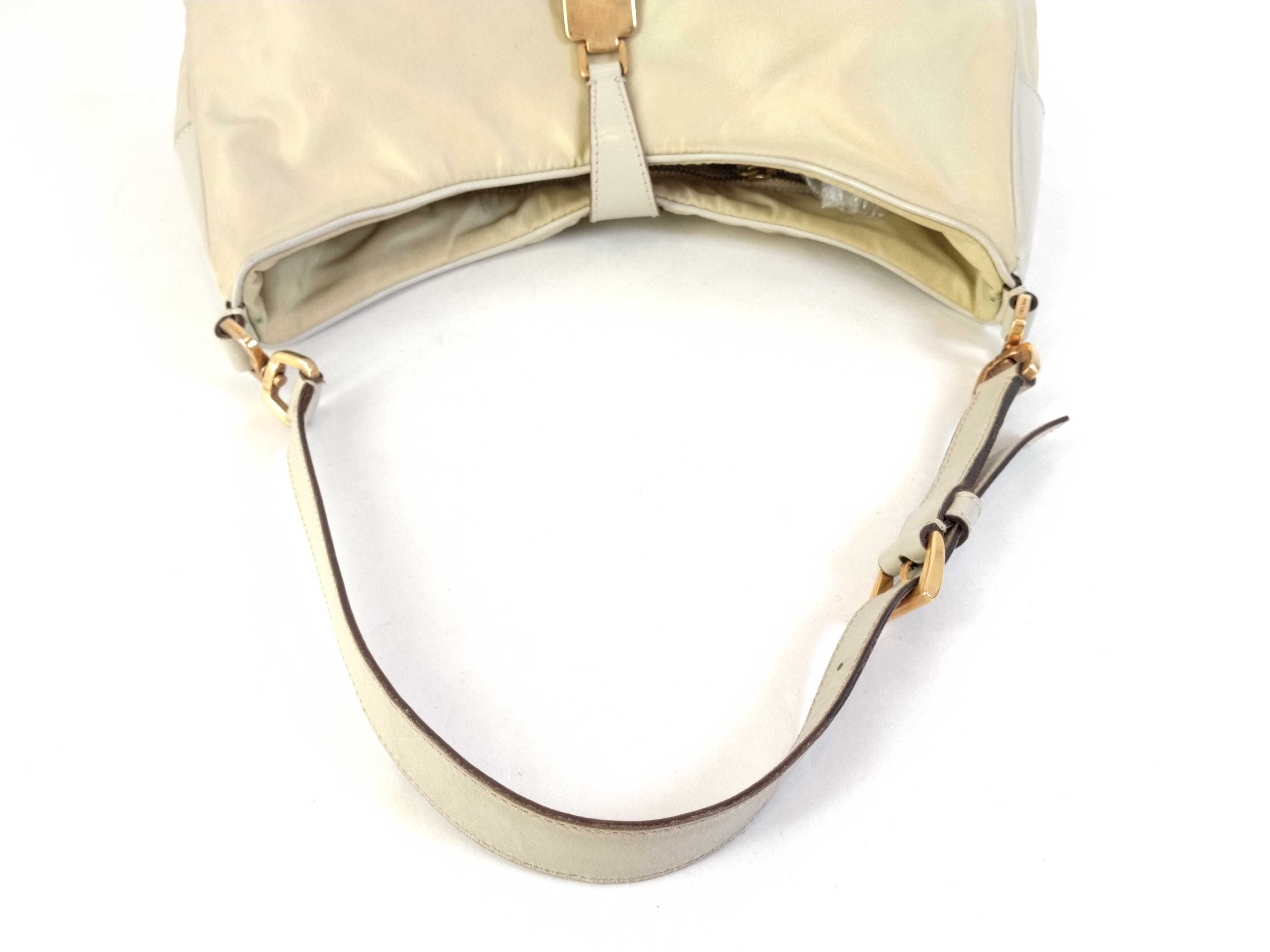 nylon shoulder bag, beige nylon shoulder bag — view 3