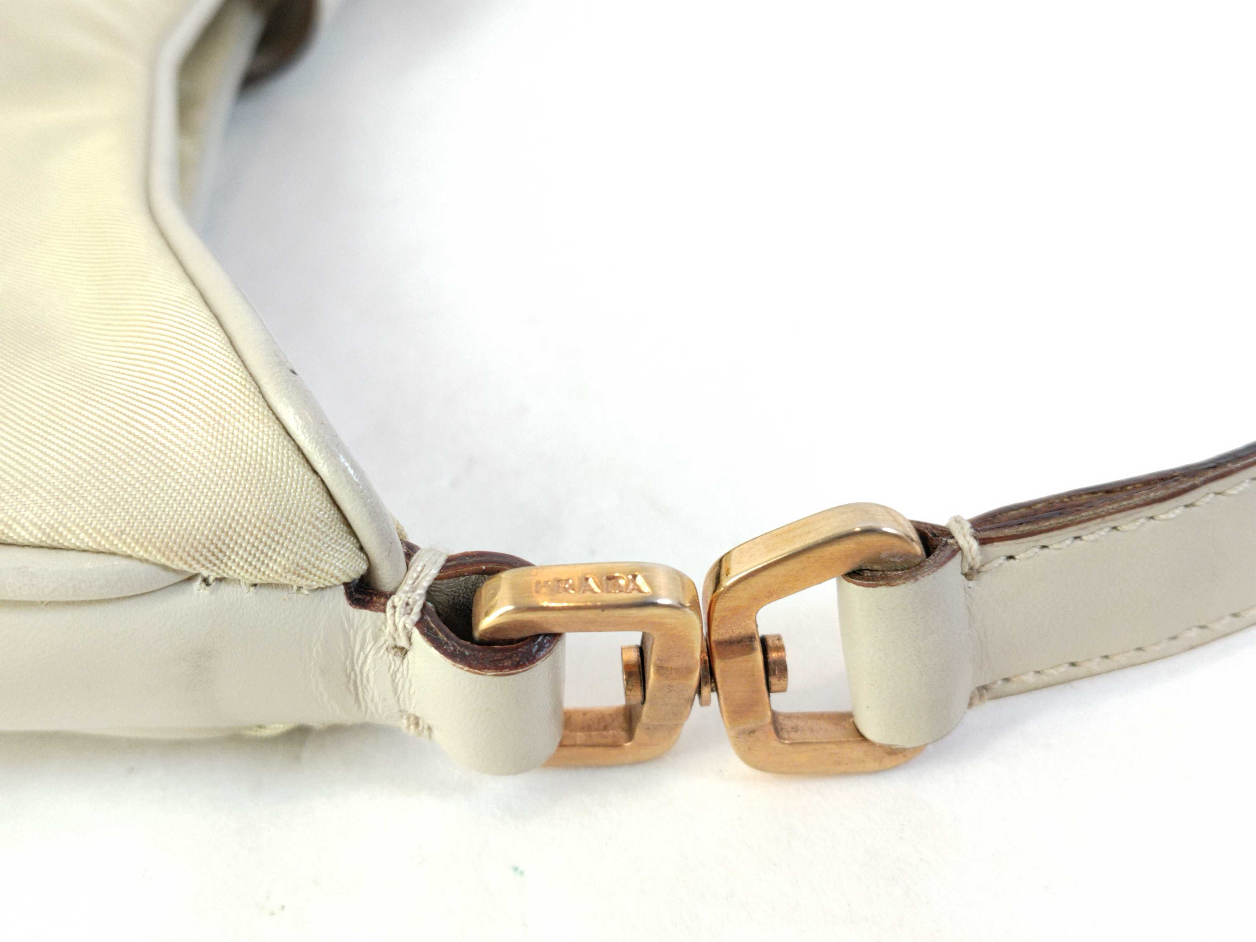 nylon shoulder bag, beige nylon shoulder bag — view 6