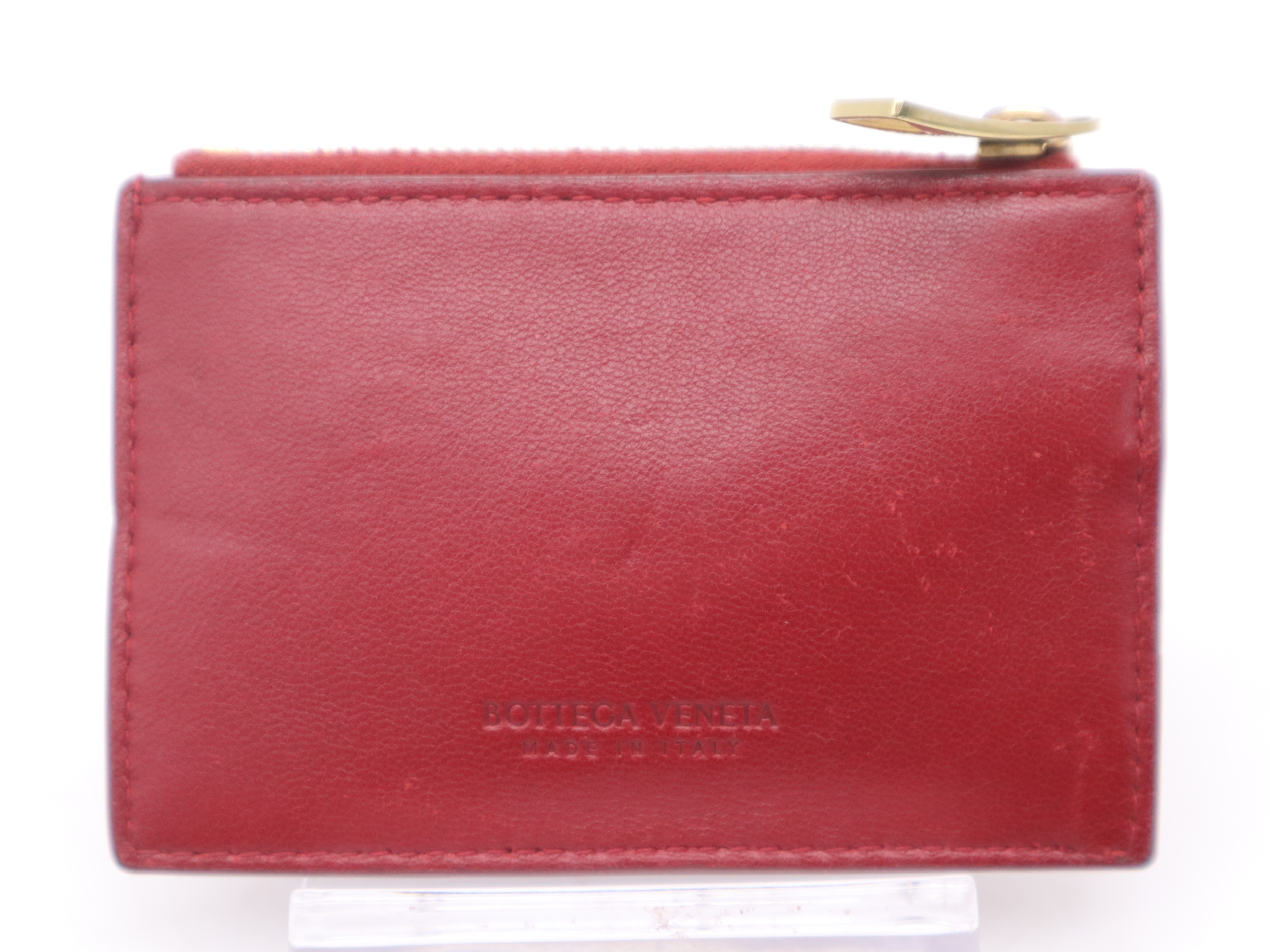Leather Cassette Maxi Intrecciato Red Card Case — view 2