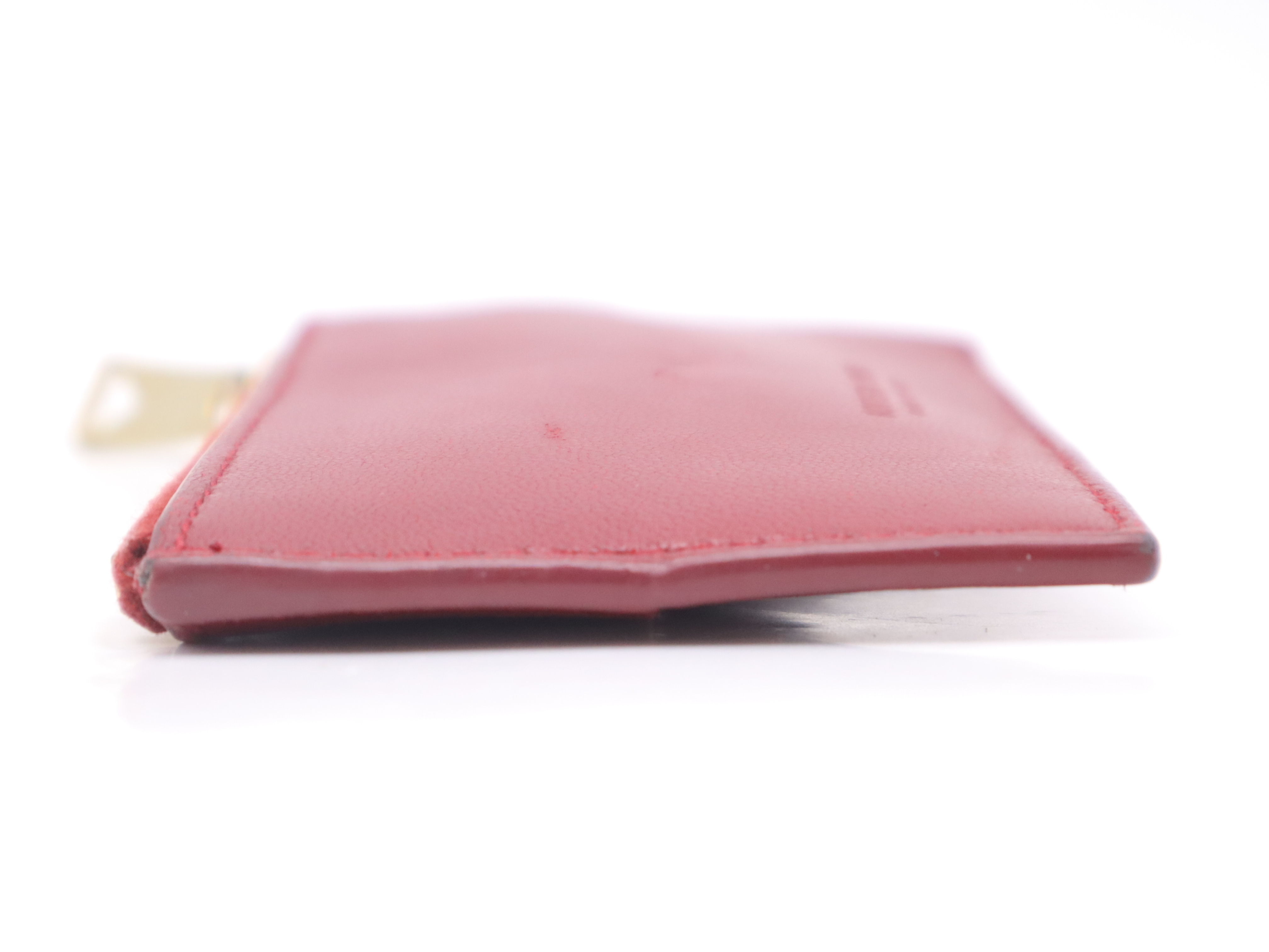 Leather Cassette Maxi Intrecciato Red Card Case — view 3