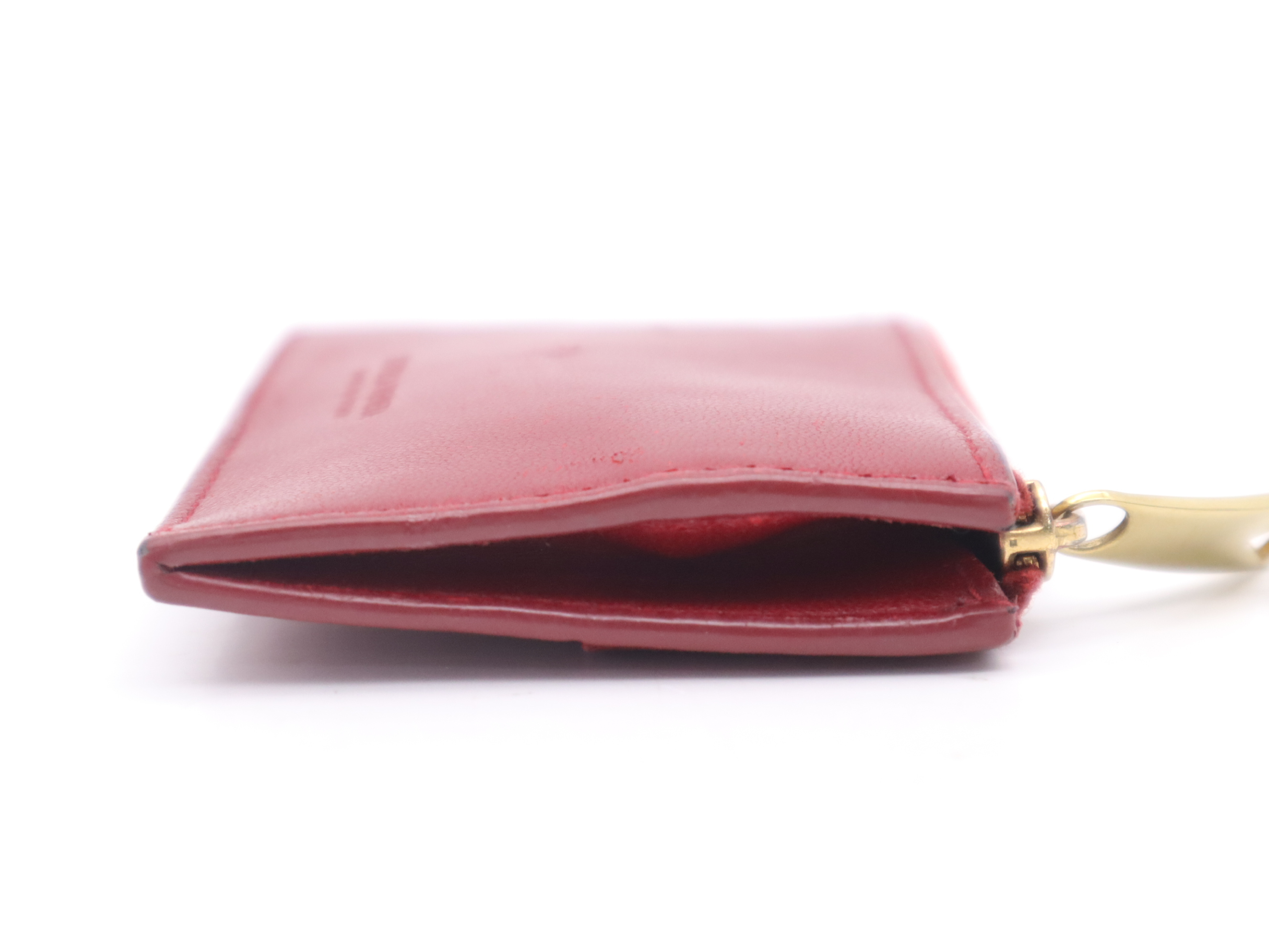 Leather Cassette Maxi Intrecciato Red Card Case — view 5