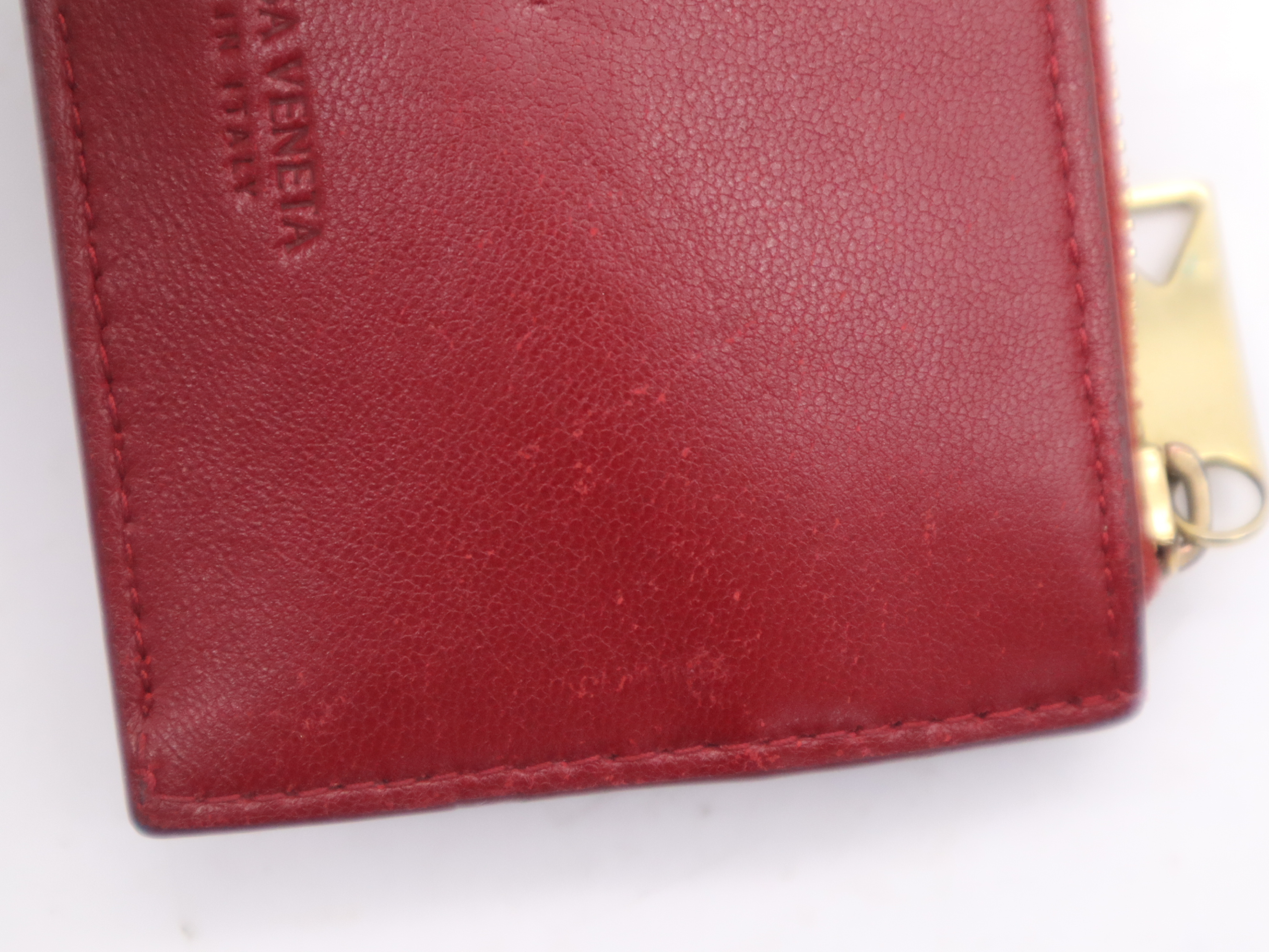 Leather Cassette Maxi Intrecciato Red Card Case — view 6