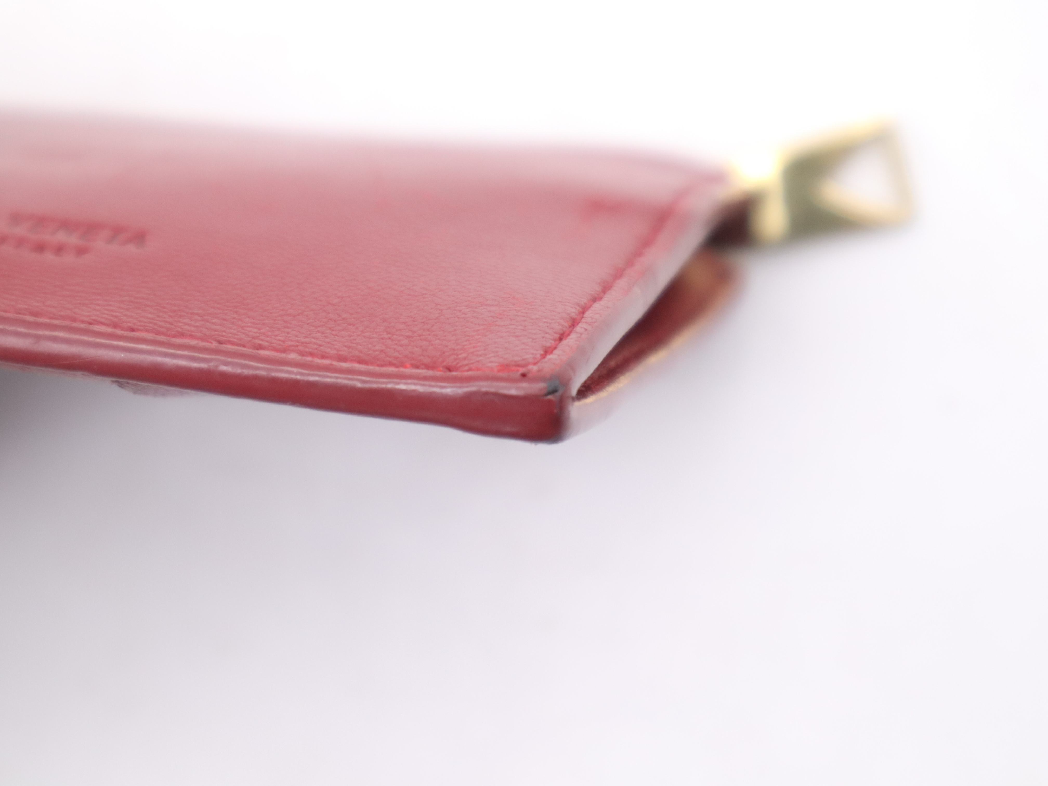 Leather Cassette Maxi Intrecciato Red Card Case — view 8